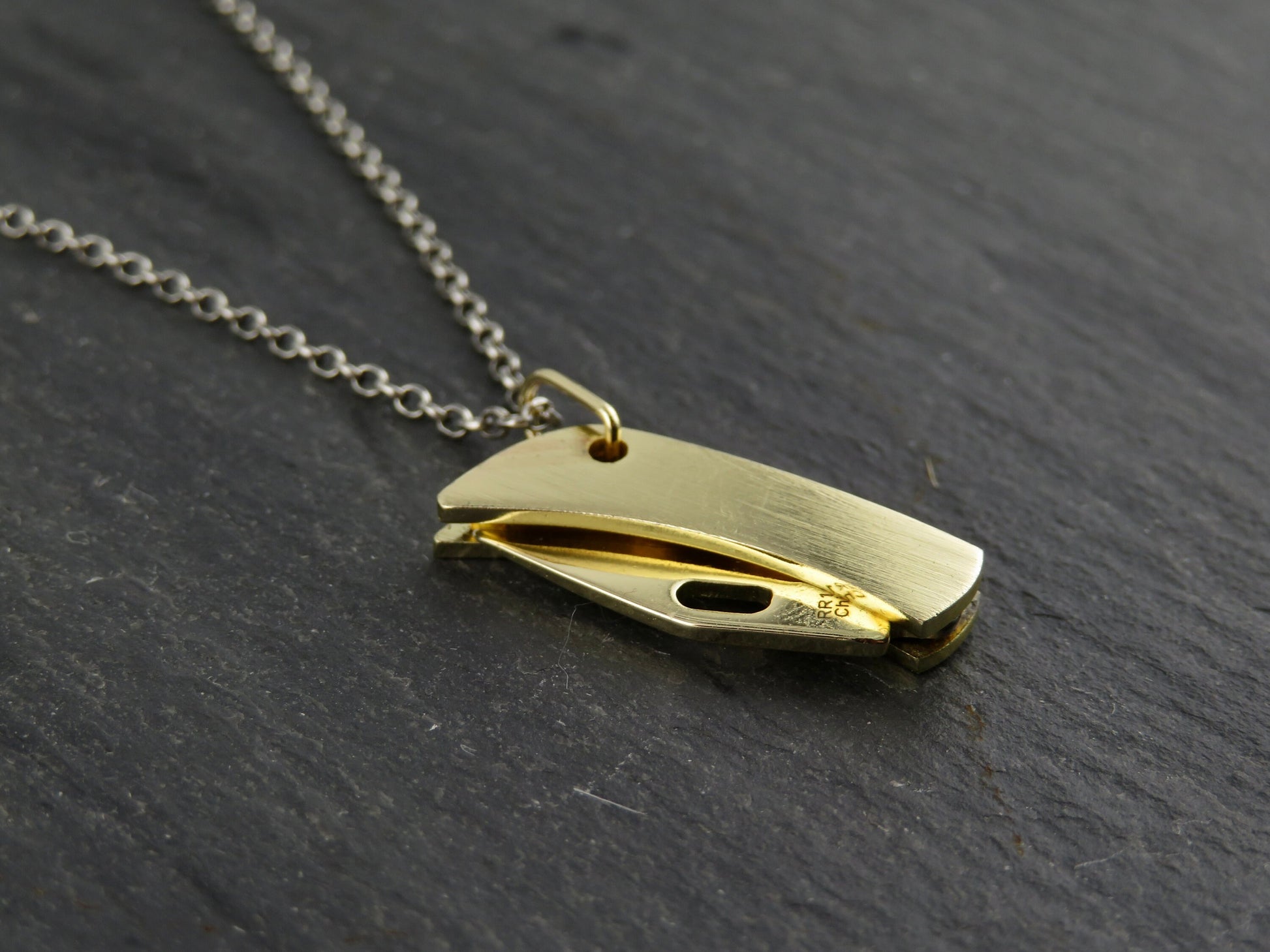 Small Knife necklace | Mini knife pendant | Little gold knife necklace | small pocketknife pendant | brass knife jewelry | mini brass knife