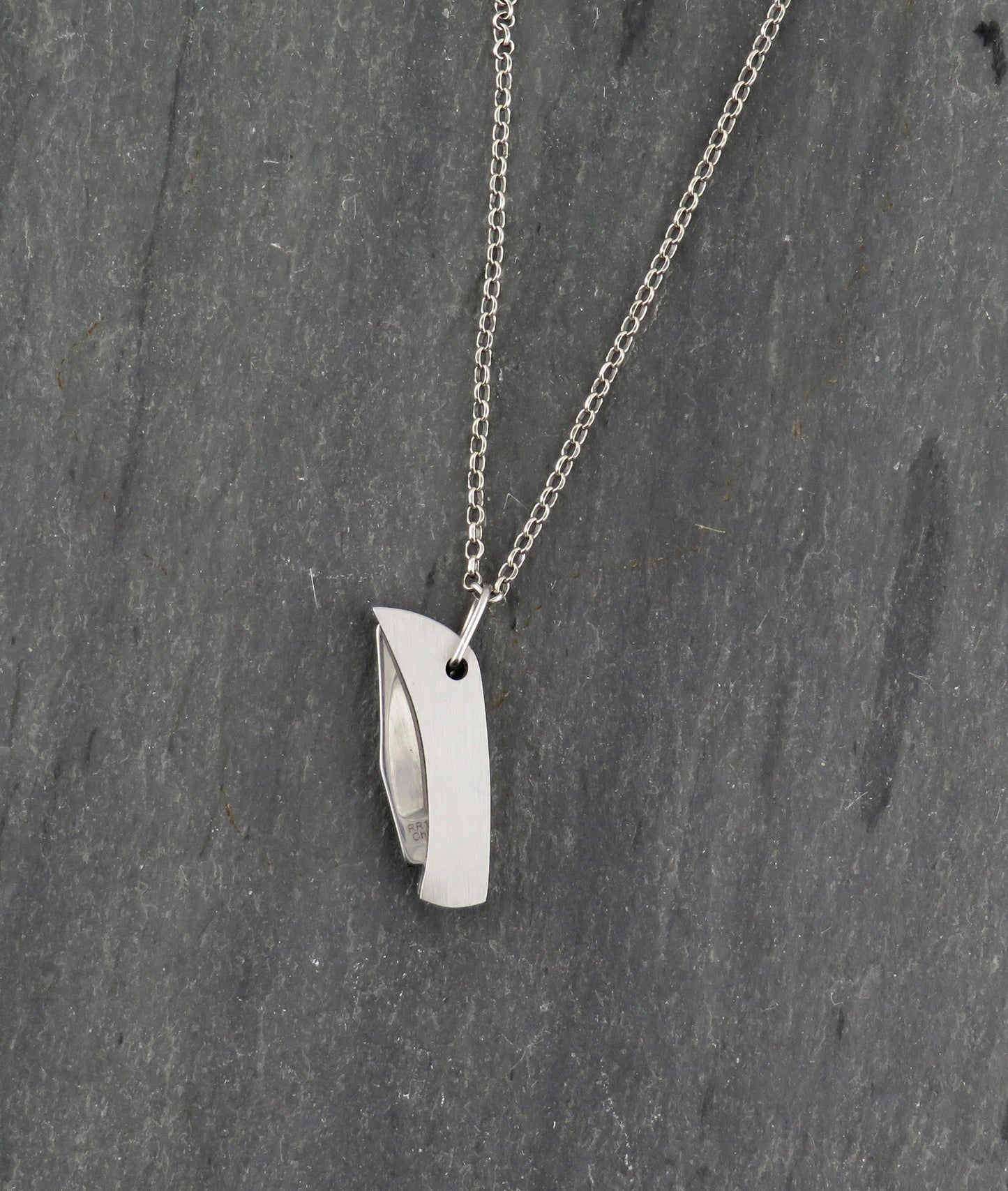 Small knife necklace | Mini Knife Pendant | Little Silver Knife Necklace | Small Pocketknife Pendant | Steel Tiny Knife Jewelry | Mini Knife