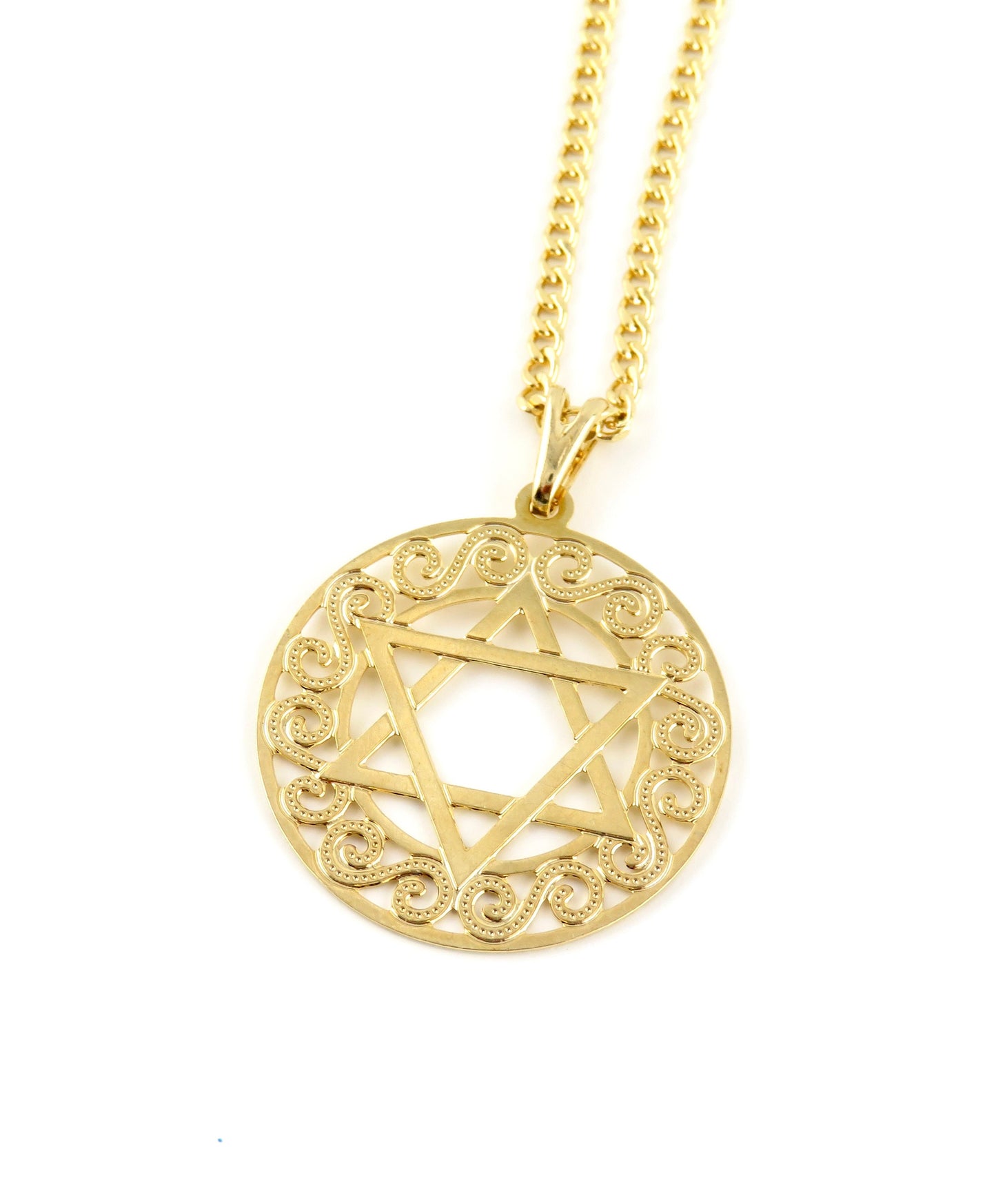 Gold Jewish Star Necklace | Floral Star of David Necklace | Gold Filled Magen David Pendant | Judaica | Gold Filled Fancy Jewish Star