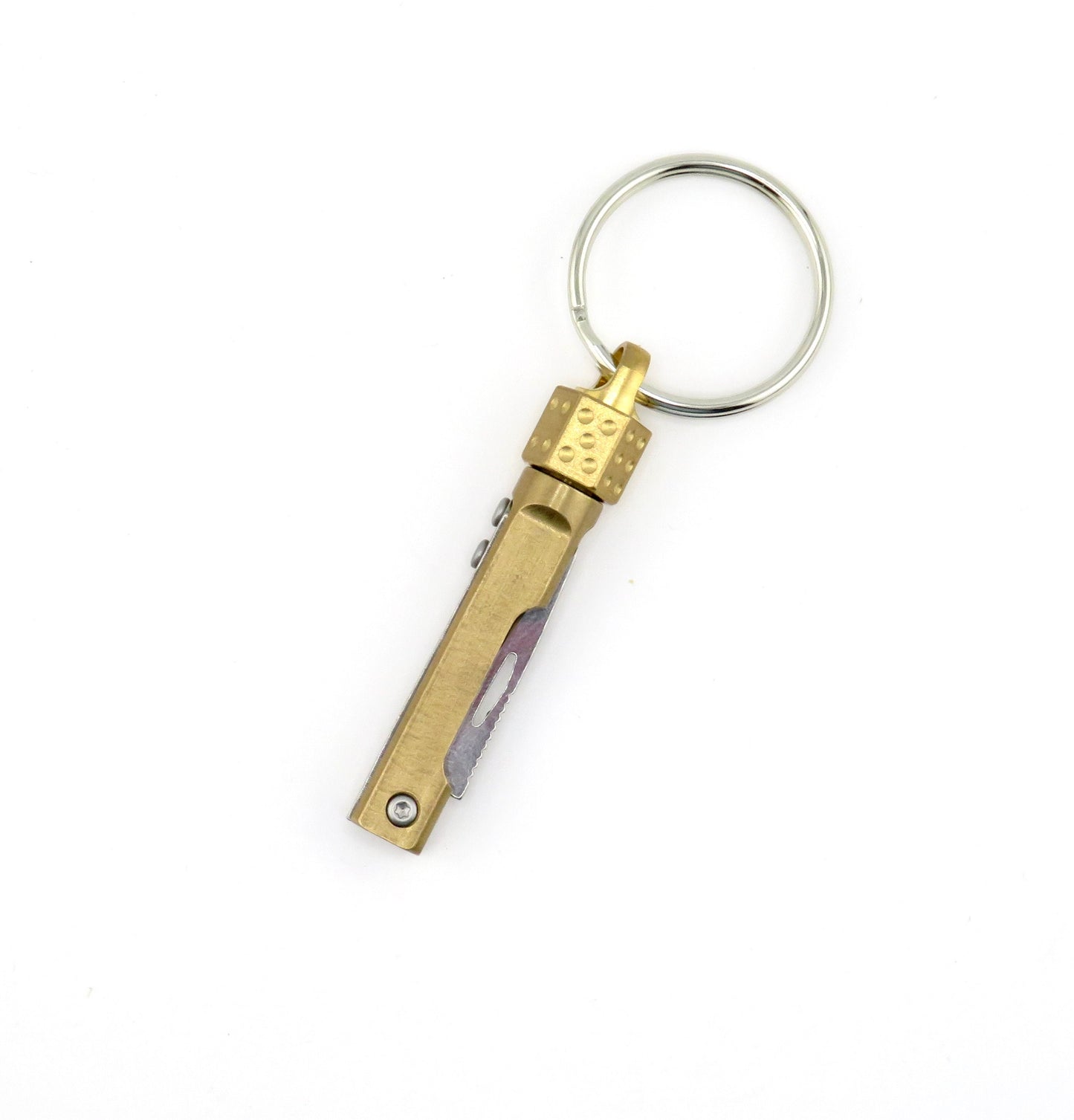 Dice Knife Keychain | Dice Keyring | Gambler Gift | Mini Dice Knife Keyring | Dice Gift | Brass Dice Knife Keyring | Gold Dice Gift Men