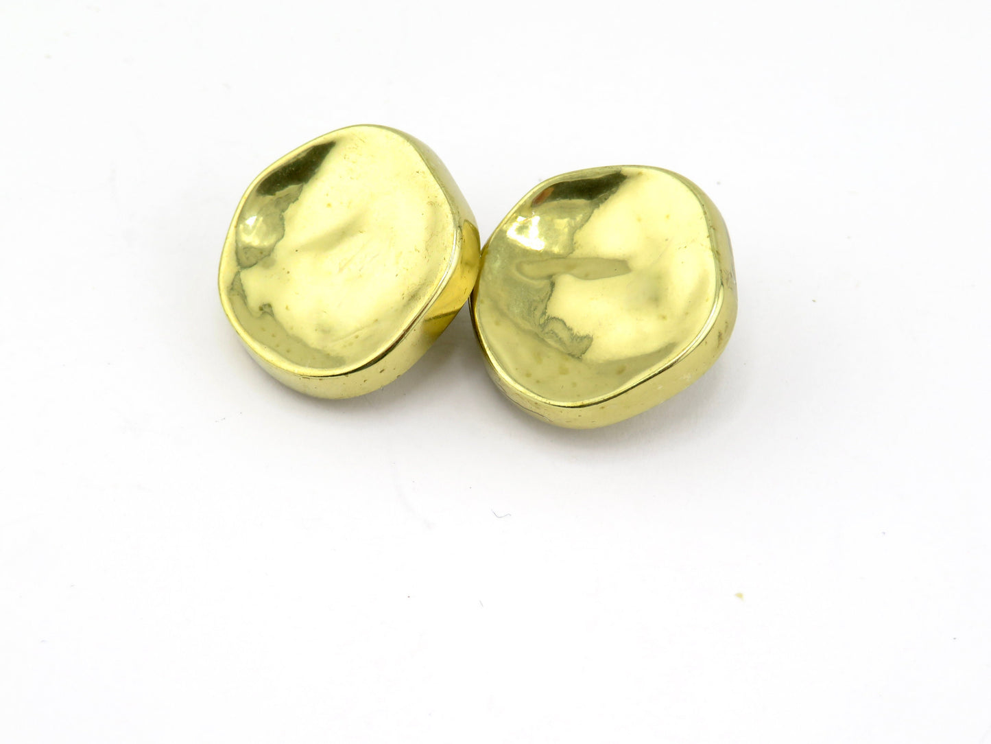 Hammered Gold Clip on Earrings | Gold Round Clips Earrings | Hammered matte gold Clip On earrings