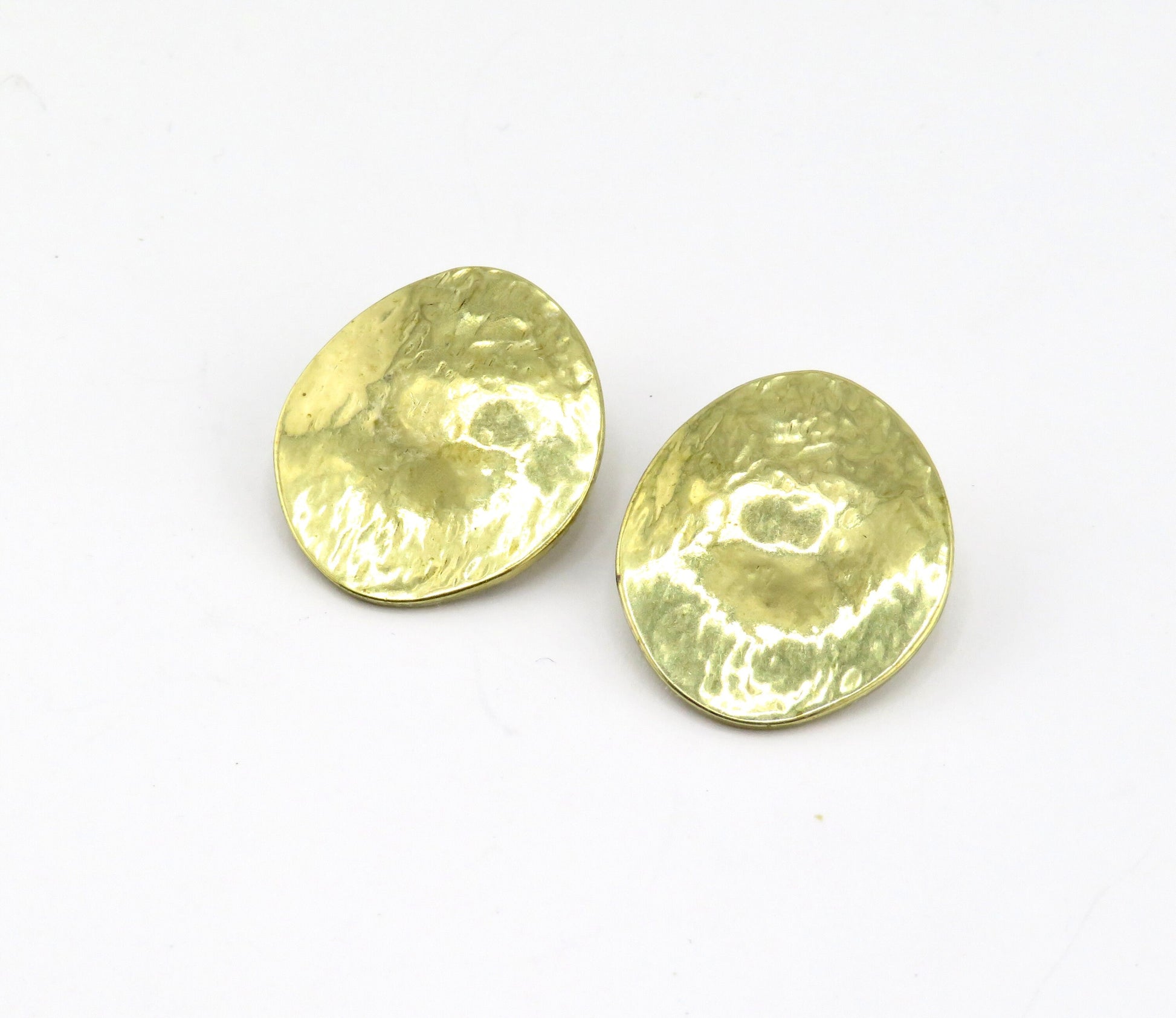 Clip On Earrings | Gold Clip On Earrings | Hammered Clip On Earrings | Shiny Gold Clips Earrings