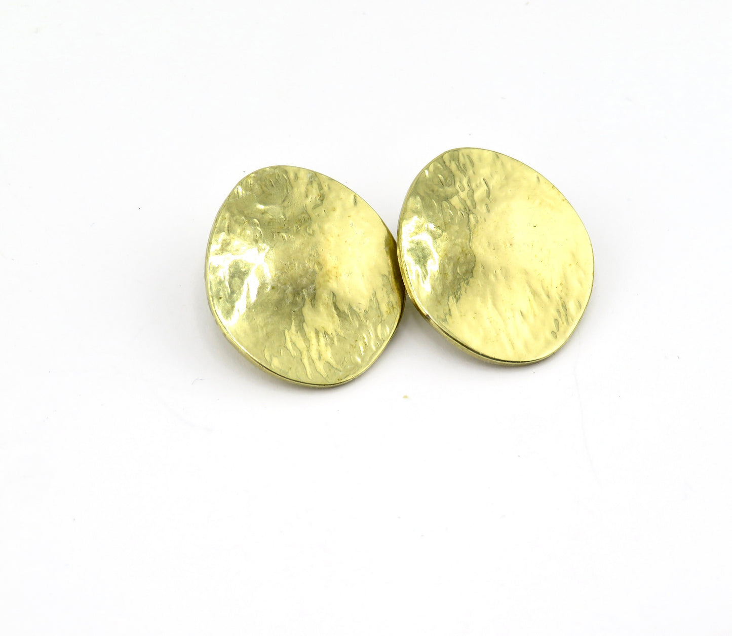 Clip On Earrings | Gold Clip On Earrings | Hammered Clip On Earrings | Shiny Gold Clips Earrings
