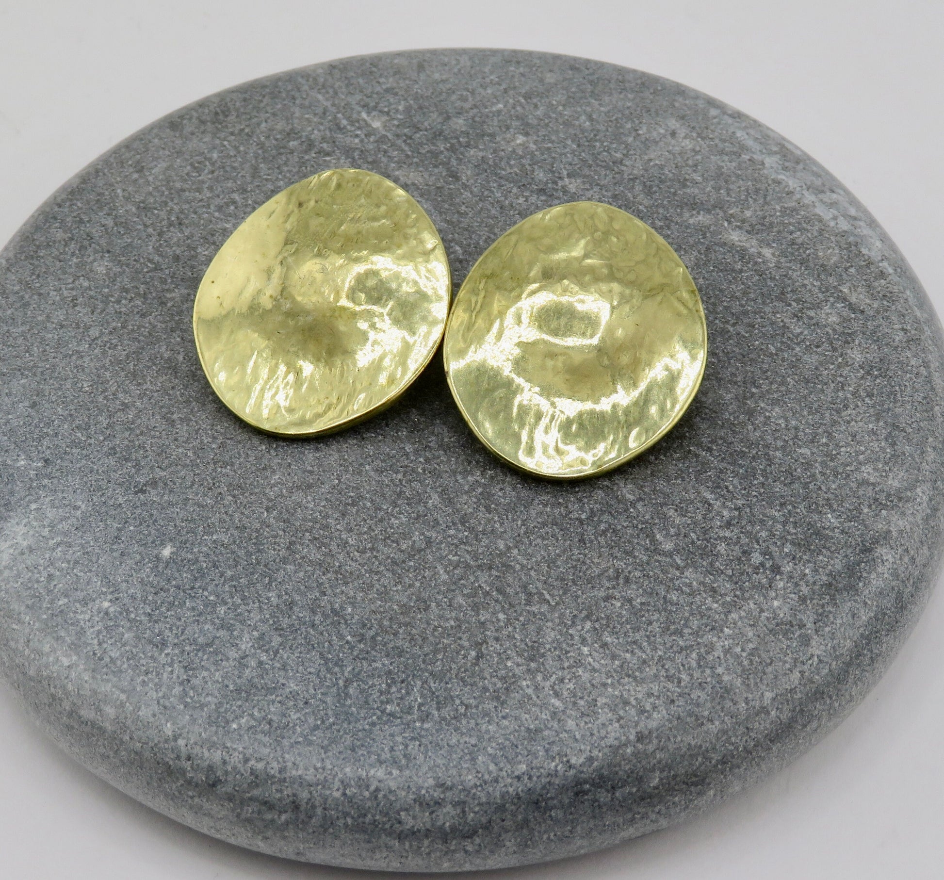 Clip On Earrings | Gold Clip On Earrings | Hammered Clip On Earrings | Shiny Gold Clips Earrings