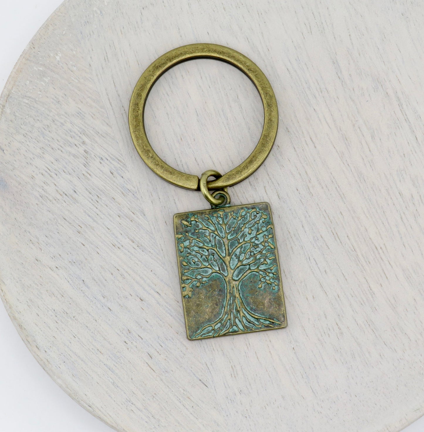 Tree of Life Keyring | Rustic Tree Keychain | Nature Keyring | Tree of Life Gift | Bat Mitzvah Gift | Gold Tree Life Keyring | Brass Tree