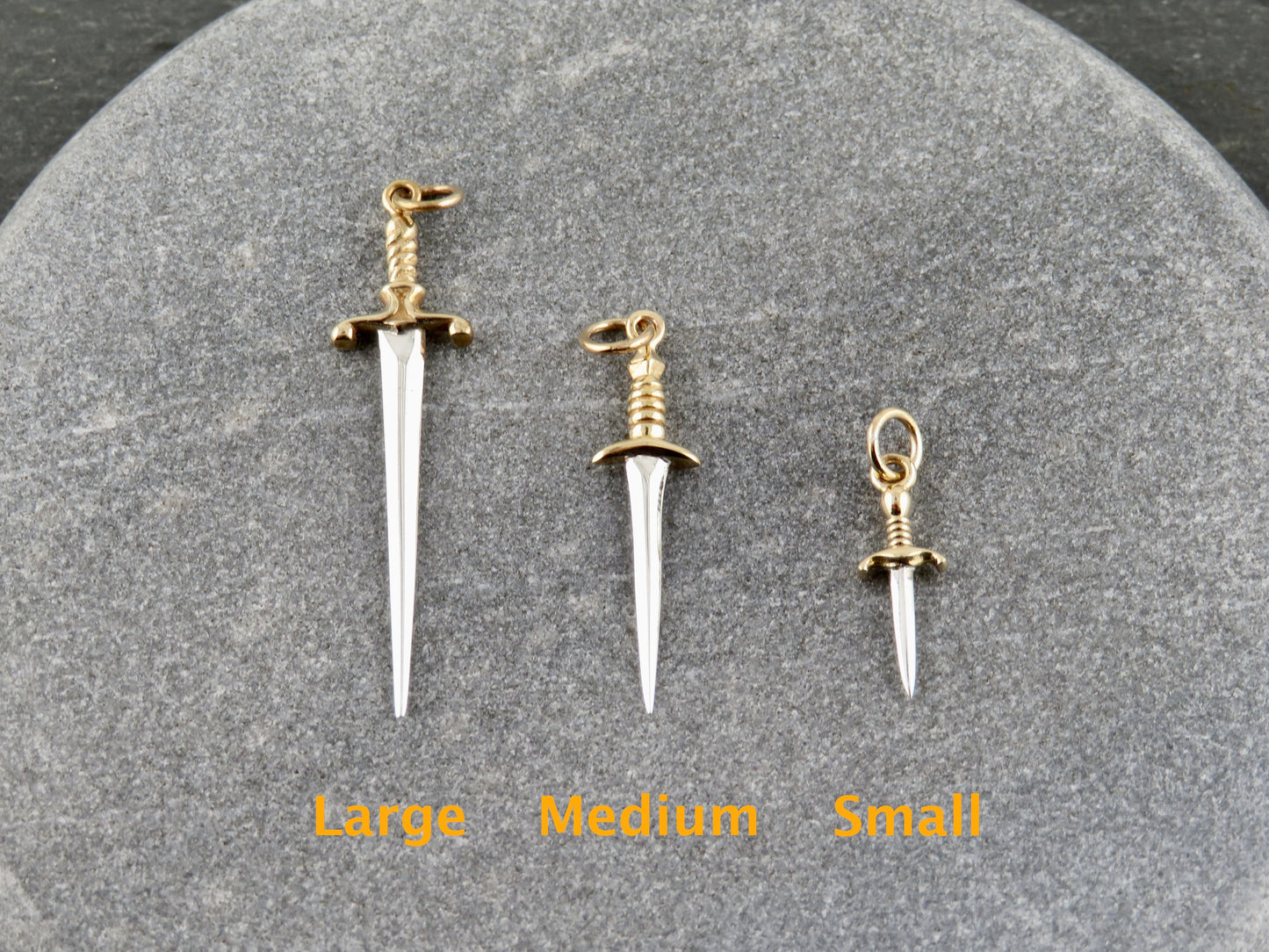 Sword Earrings | Sterling Sword Earrings| Two Tone Dagger Earrings | Medium Gold Sword Earrings | Silver Daggers | Sterling Sword Earrings