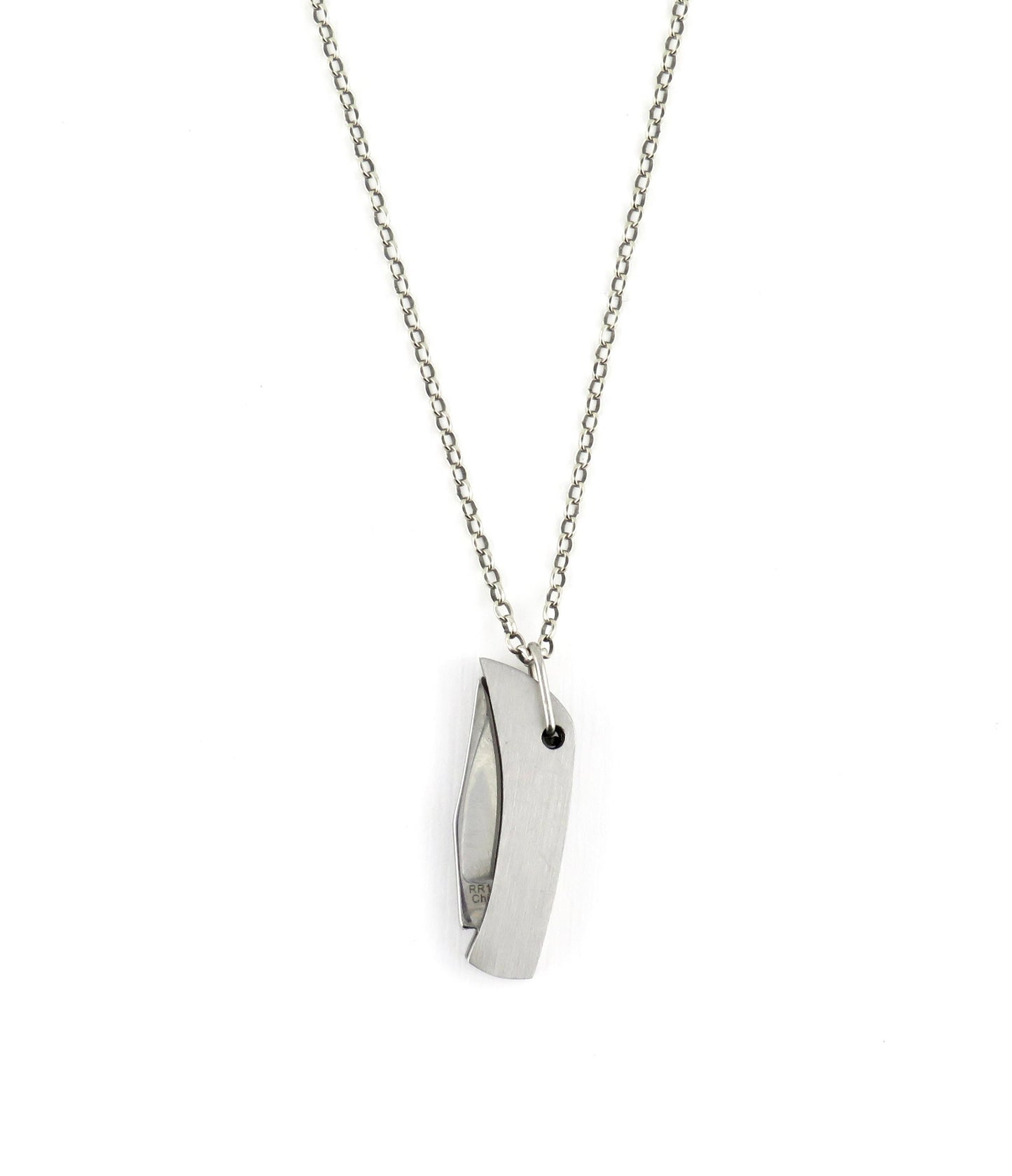 Small knife necklace | Mini Knife Pendant | Little Silver Knife Necklace | Small Pocketknife Pendant | Steel Tiny Knife Jewelry | Mini Knife