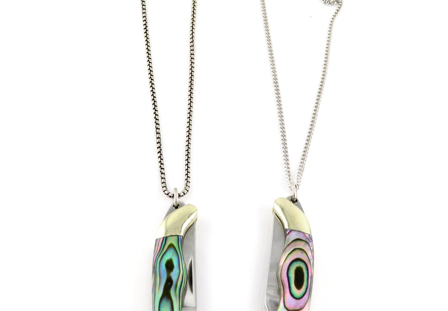 Abalone knife necklace, small pocketknife necklace, mini knife necklace, small pocketknife necklace, knife jewelry, small knife pendant