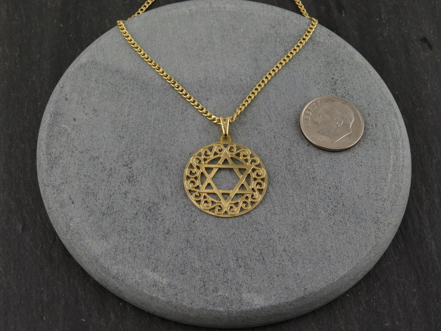 Gold Jewish Star Necklace | Floral Star of David Necklace | Gold Filled Magen David Pendant | Judaica | Gold Filled Fancy Jewish Star