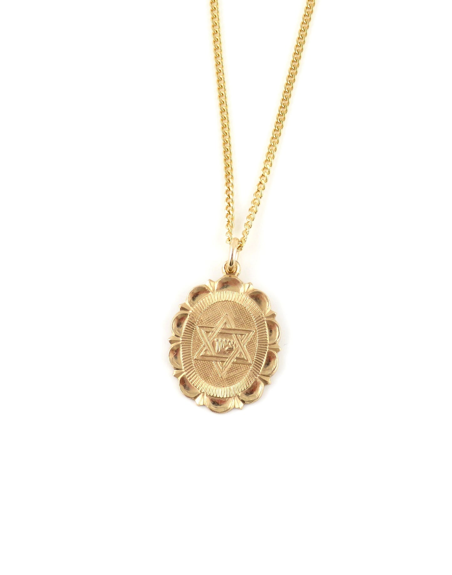 Gold Jewish Star Necklace | Fancy Star David Necklace | Gold Filled Magen David | Judaica | Gold Medallion Jewish Star | Jewish Medallion