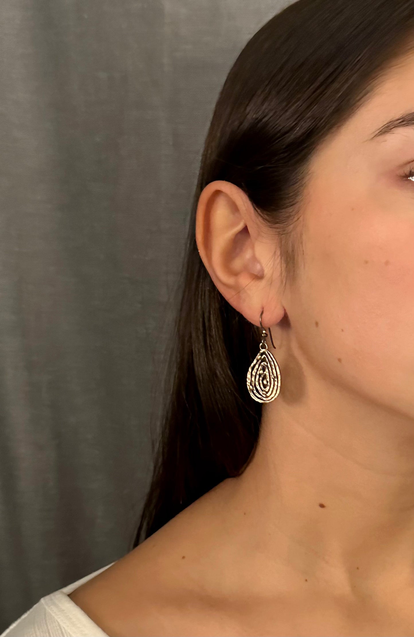 Bronze Drop Earrings | Unique Gold Earrings | Abstract Earrings | Wavy Gold Earrings | Lightweight Bronze Earrings | Tear Drop Earrings