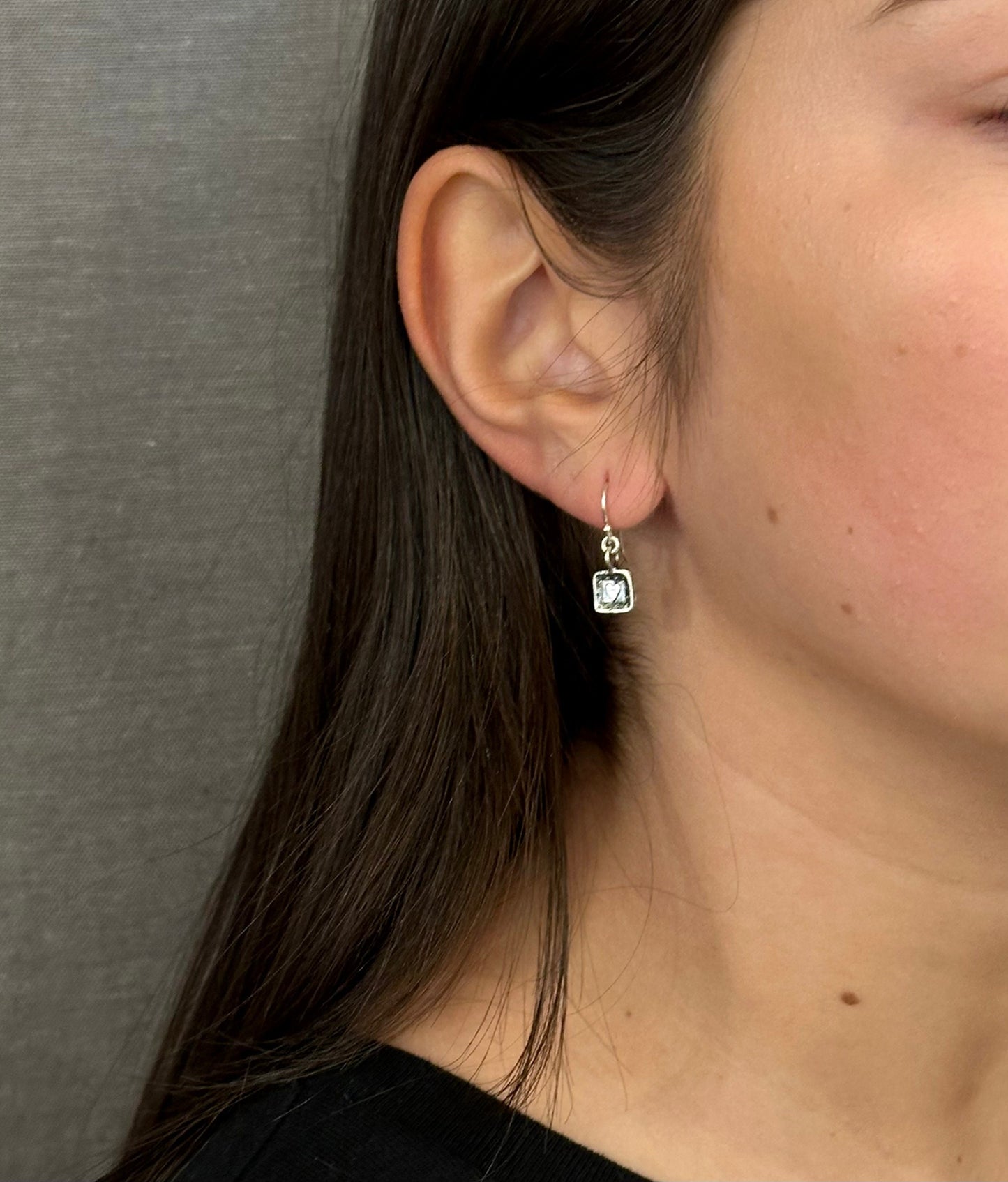 Sterling Heart Earrings, Silver Heart Earrings, Simple Heart Earrings, Minimal Heart Earrings, Heart Stamp Earrings, Girl's Heart Earrings