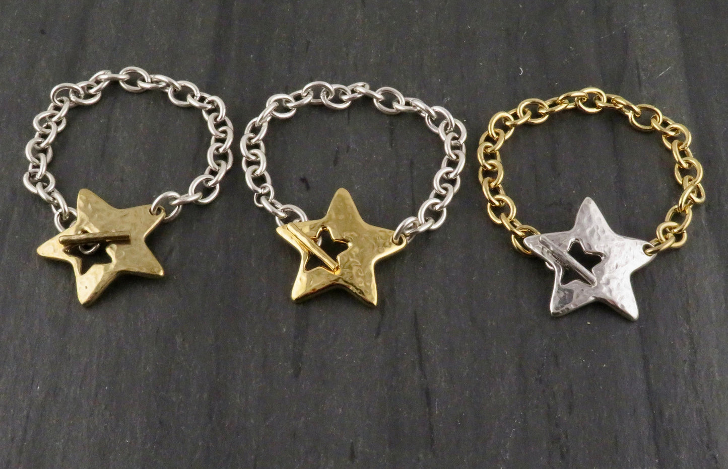 "Star in Front' Bracelet - Mixed Metals