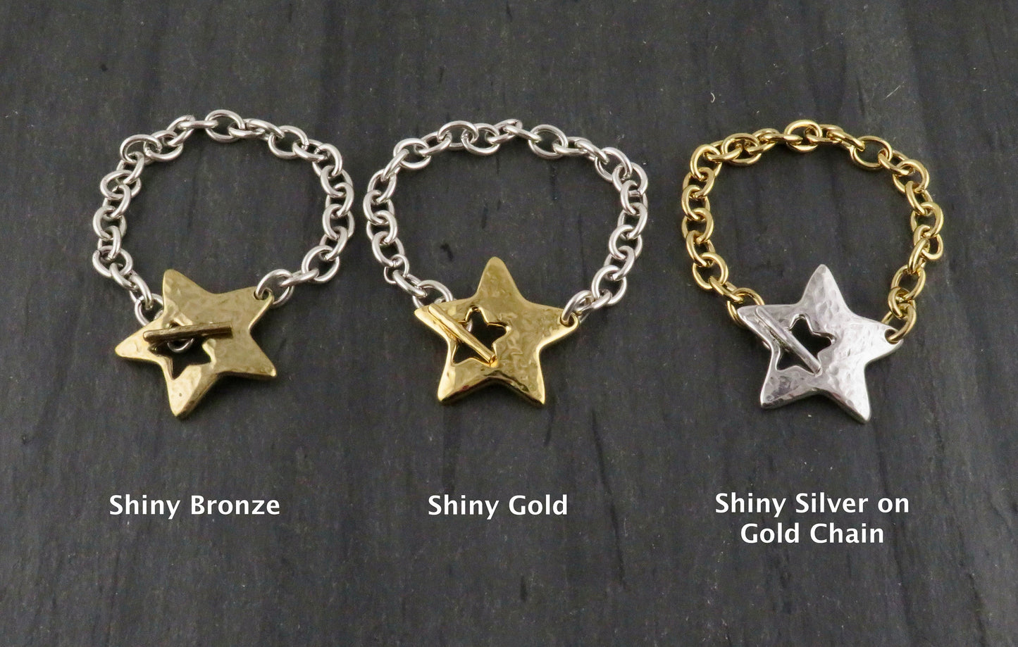 "Star in Front' Bracelet - Mixed Metals