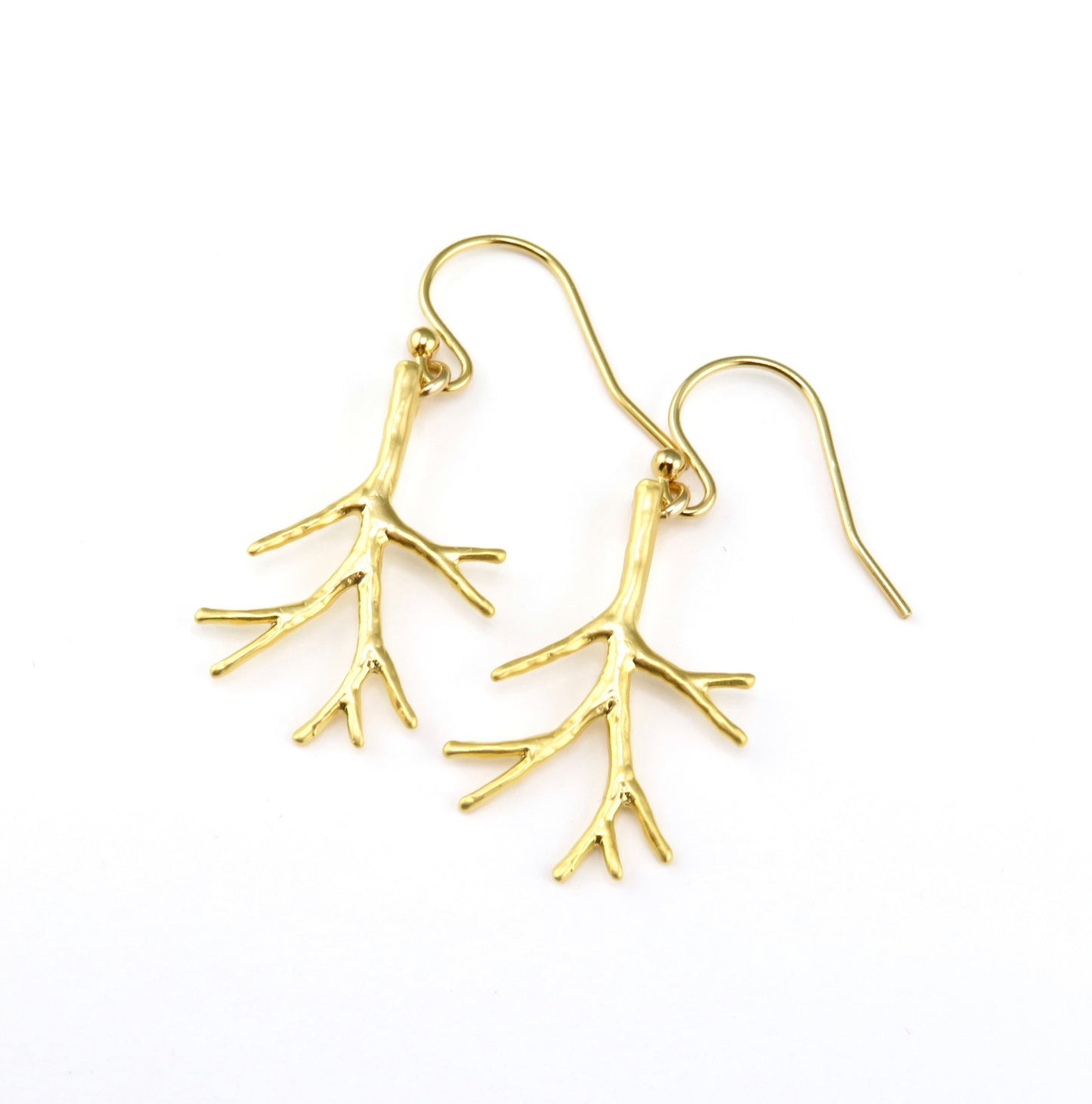 Gold Branch Earrings | Lightweight Gold Earrings | Gold Tree Branch Earrings | Hanging Branch Earrings | Gold Twig Earrings | Tree Branch