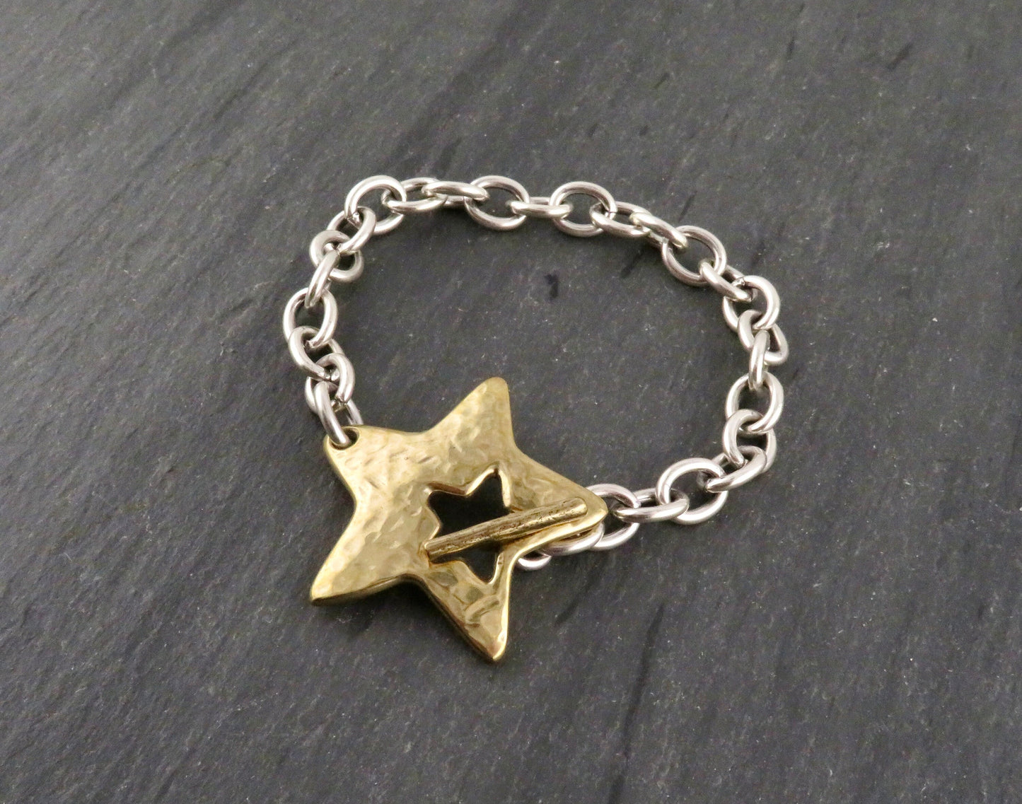 "Star in Front' Bracelet - Mixed Metals