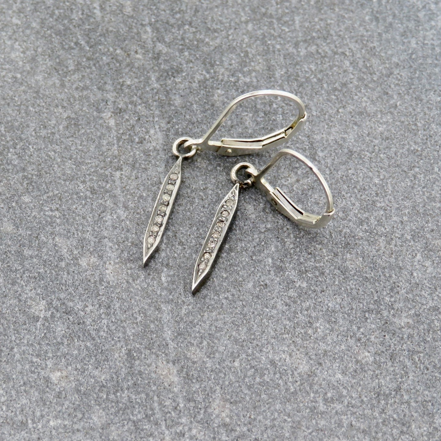 diamond spike earrings | sterling spike earrings | silver diamond earrings | minimal spiked earrings | minimal sterling diamond earrings