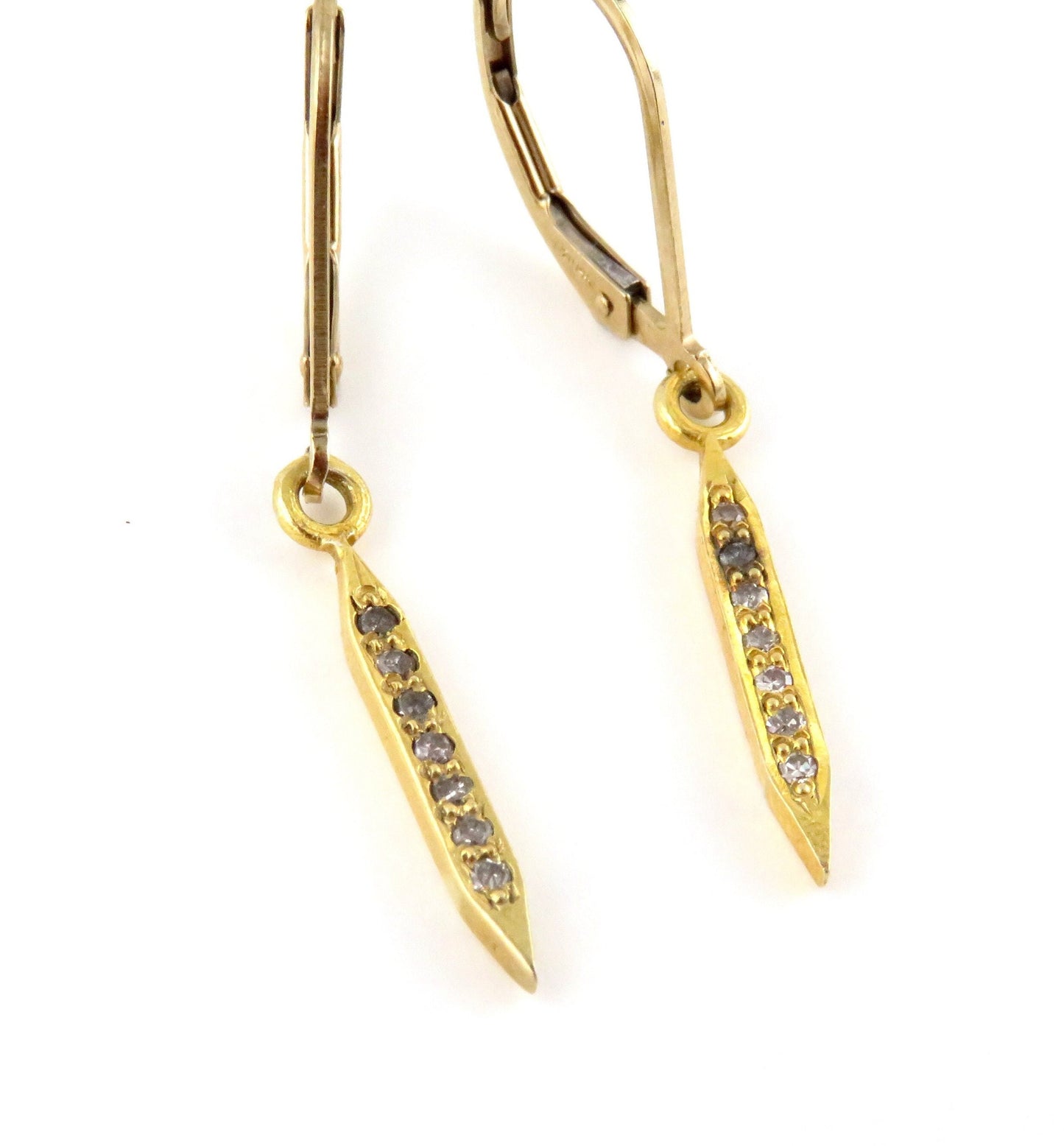 diamond spike earrings | gold spike earrings | gold vermeil diamond earrings | minimal spiked earrings | minimal gold diamond earrings