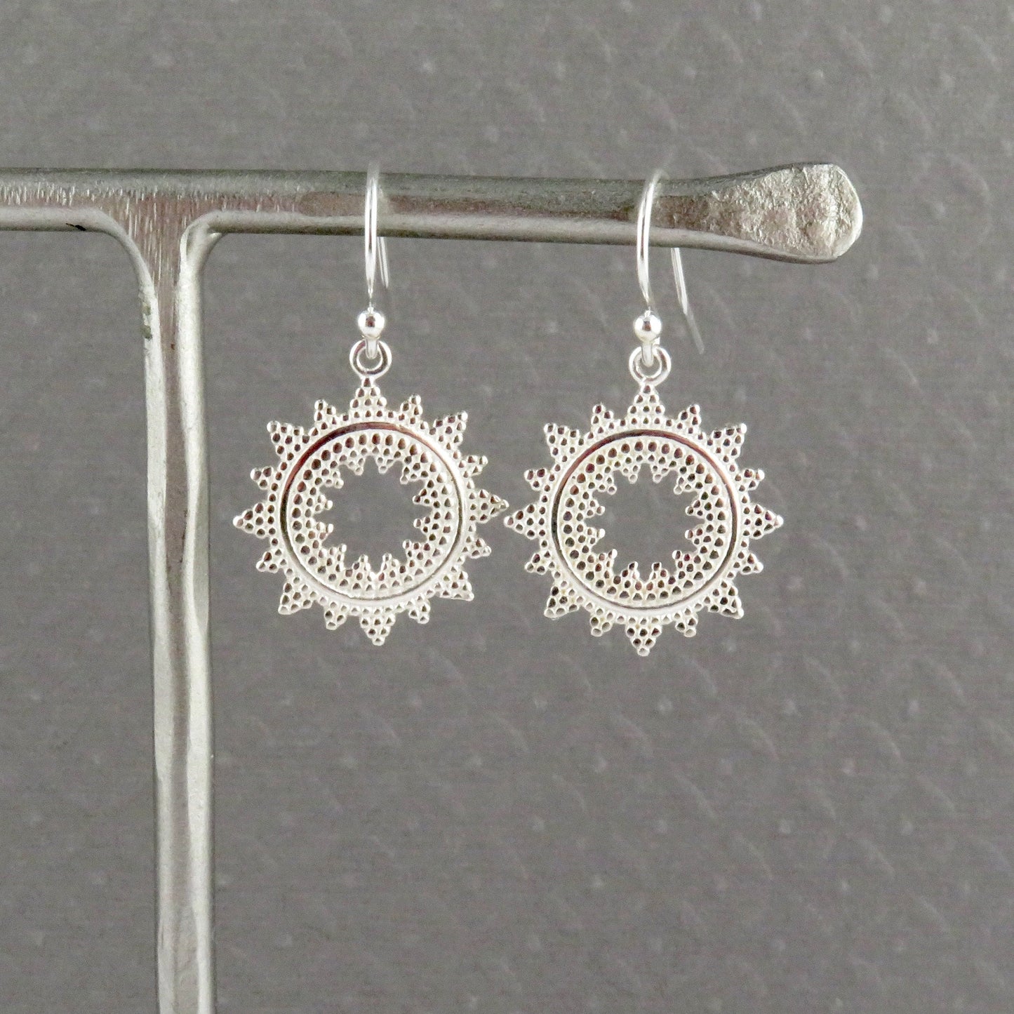 Sterling Mandala Earrings | Silver Geometric Earrings | Geometric Earrings | Silver Starburst Earrings | Open Mandala Earrings | SunBursts
