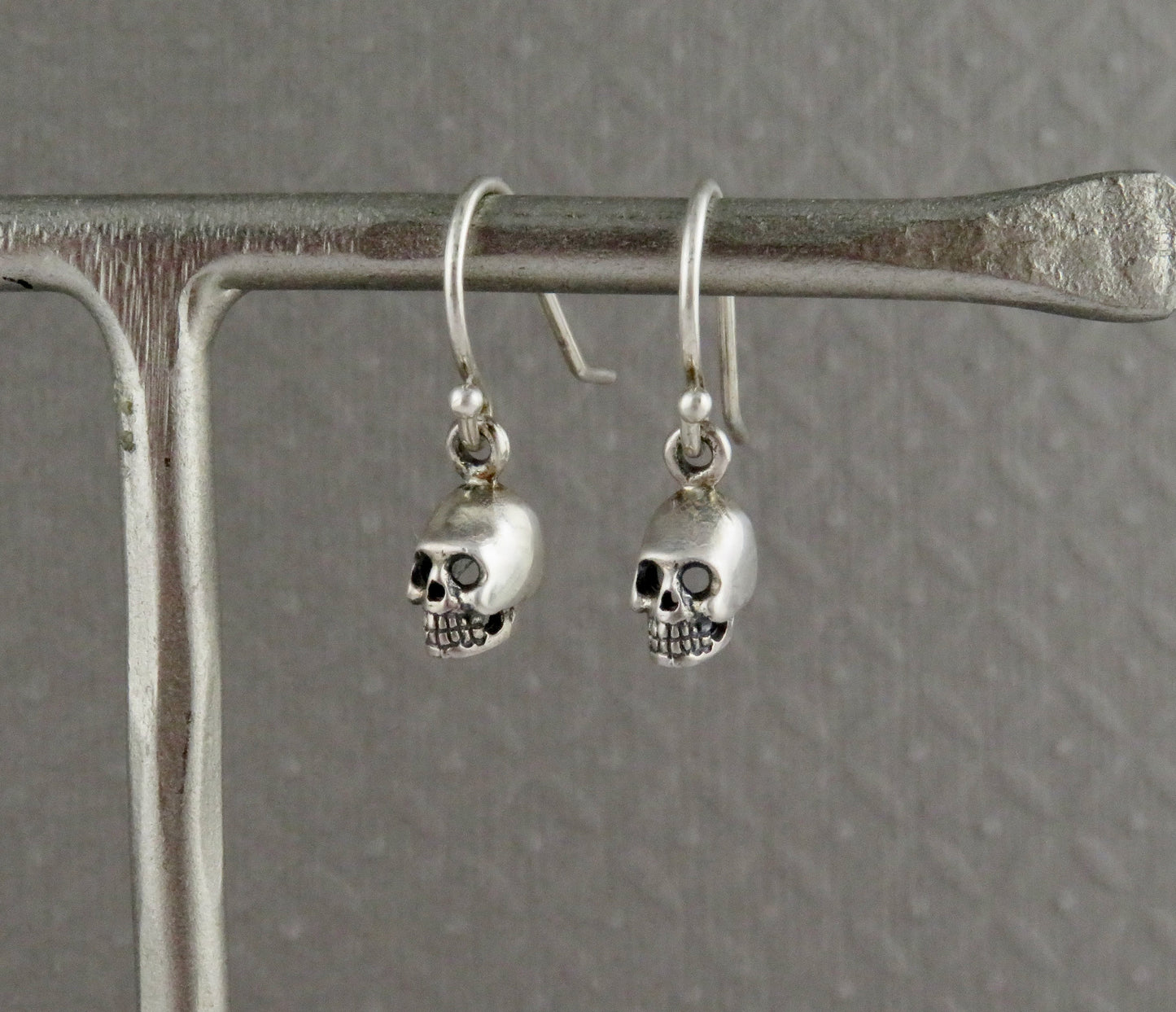 Small Skull Earrings | Sterling Skull Earrings | Silver Mini Skull Earrings | Tiny Skull Earrings | 3D Skull Earrings | Little Skull Earring