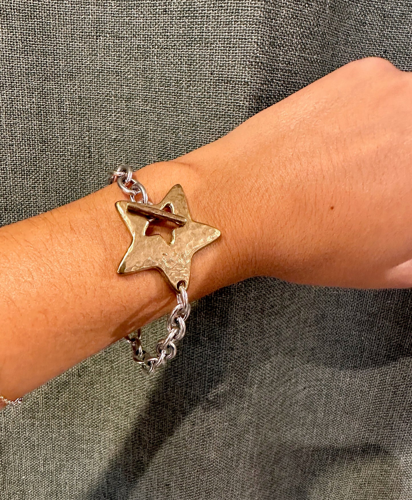 "Star in Front' Bracelet - Mixed Metals