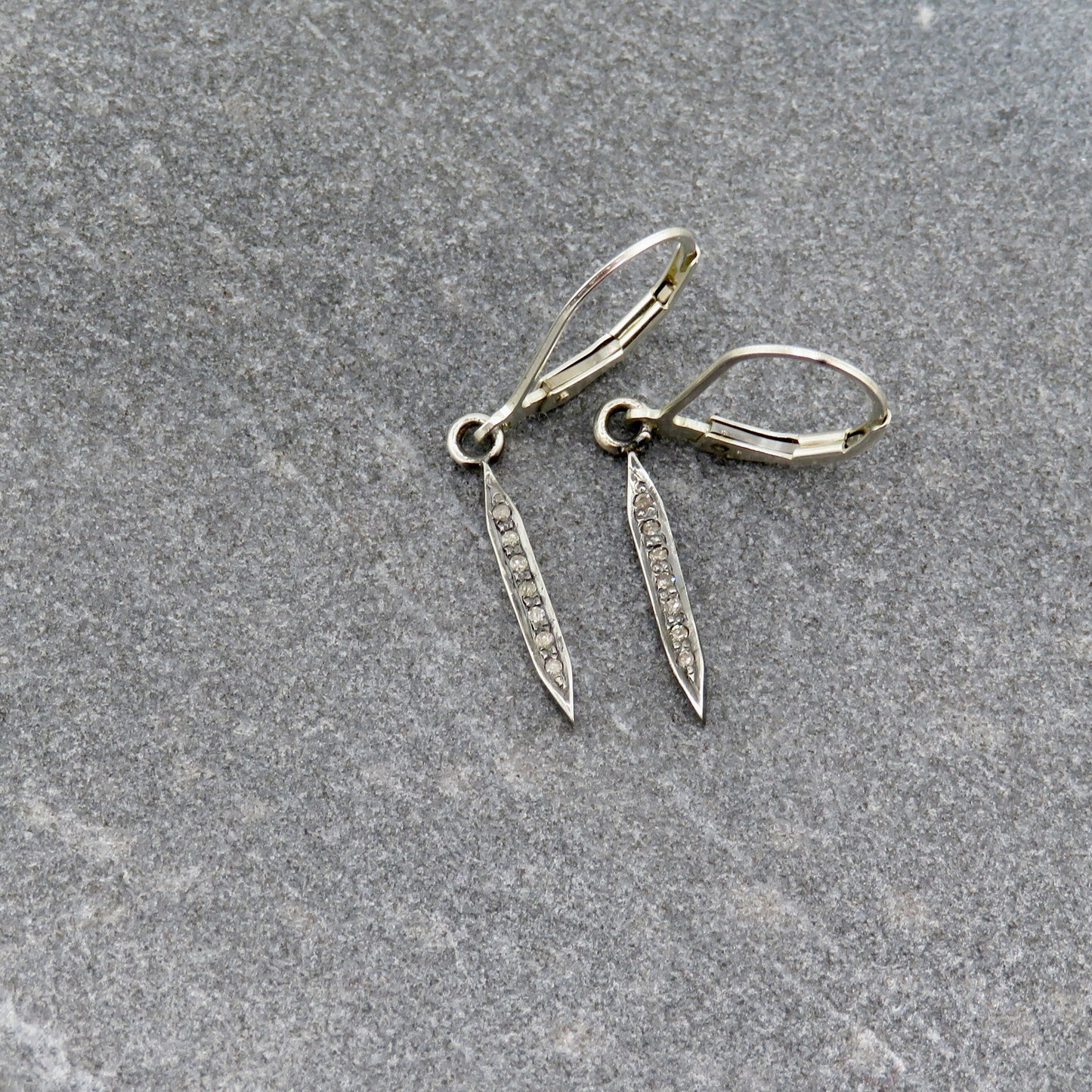 diamond spike earrings | sterling spike earrings | silver diamond earrings | minimal spiked earrings | minimal sterling diamond earrings
