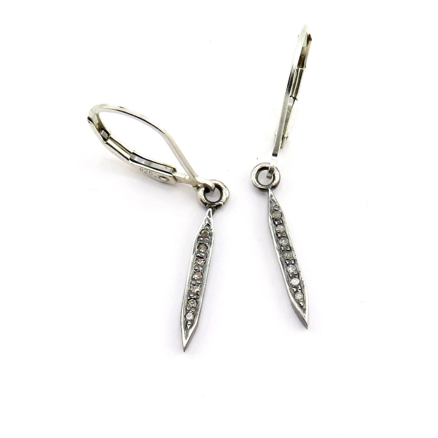 diamond spike earrings | sterling spike earrings | silver diamond earrings | minimal spiked earrings | minimal sterling diamond earrings