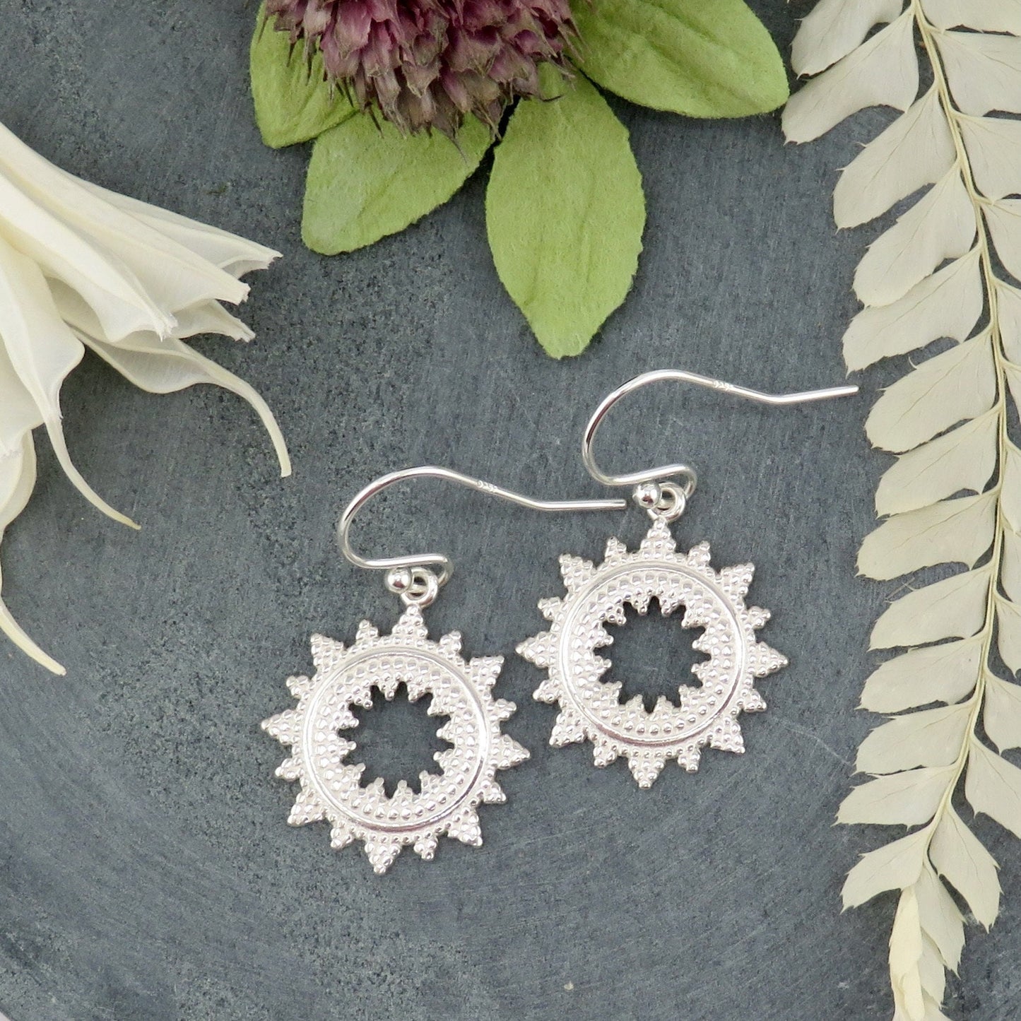 Sterling Mandala Earrings | Silver Geometric Earrings | Geometric Earrings | Silver Starburst Earrings | Open Mandala Earrings | SunBursts