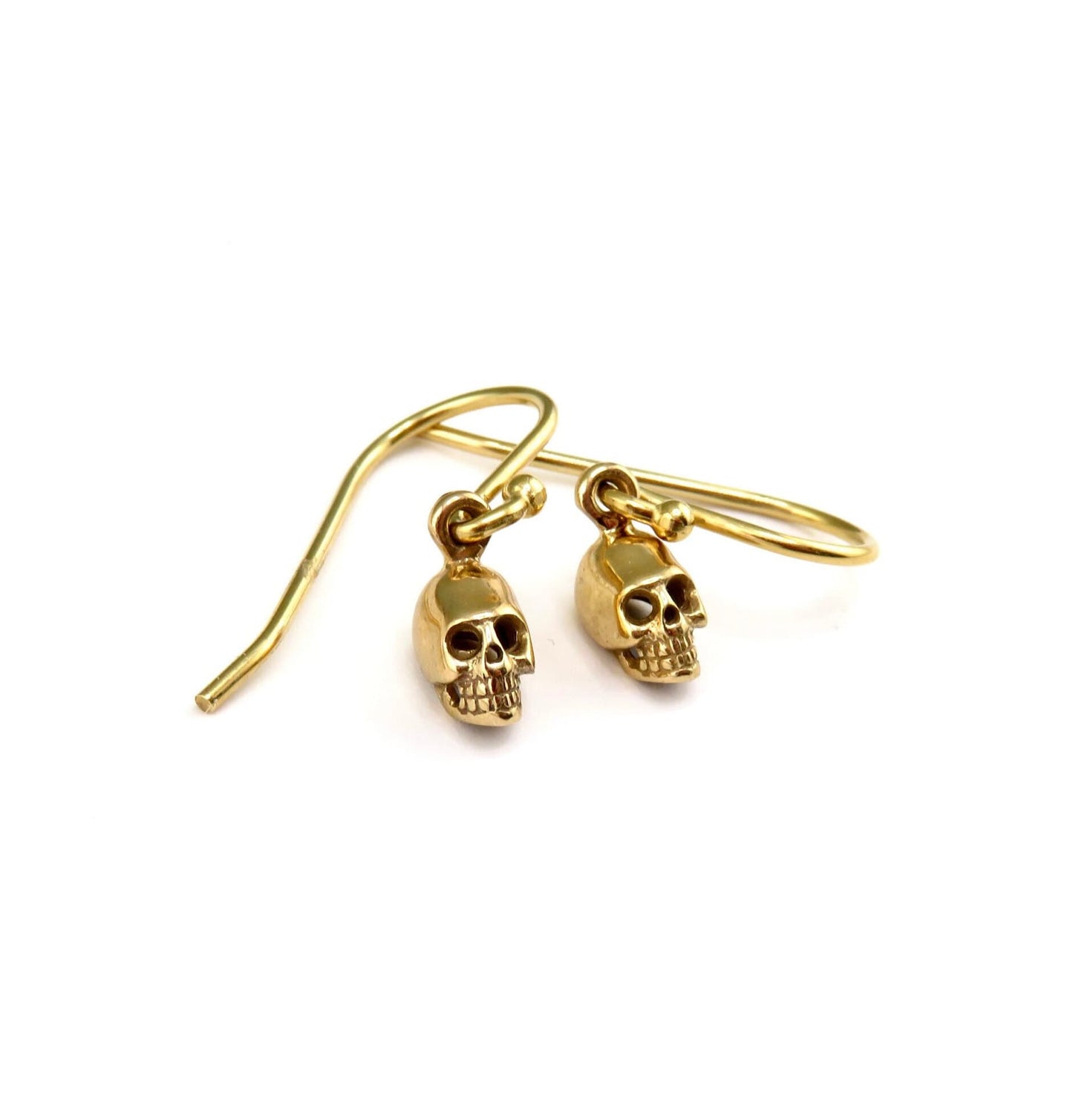 Small Skull Earrings | Gold Skull Earrings | Mini Gold Skull Earrings | Tiny Bronze Skull Earrings | 3D Skull Earring | Bronze Skull Earring