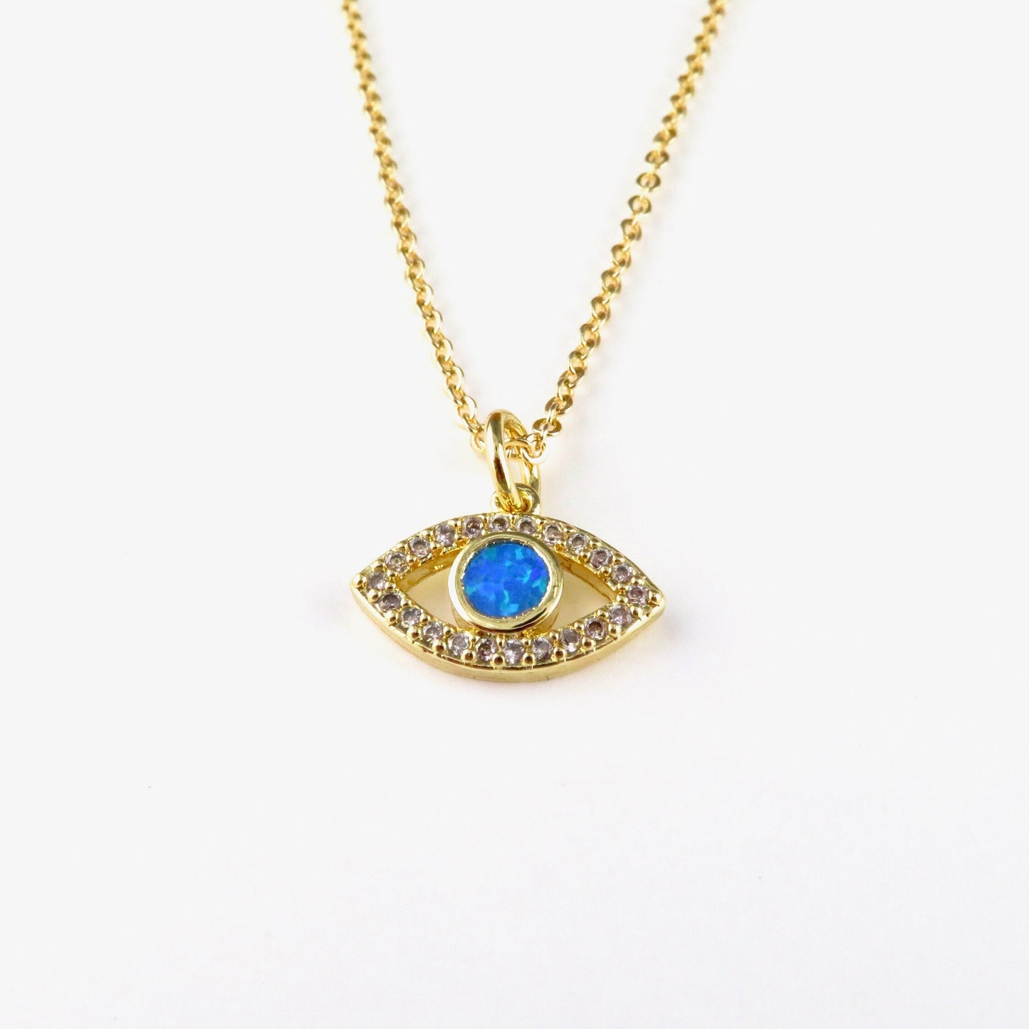 Opal CZ Eye Necklace