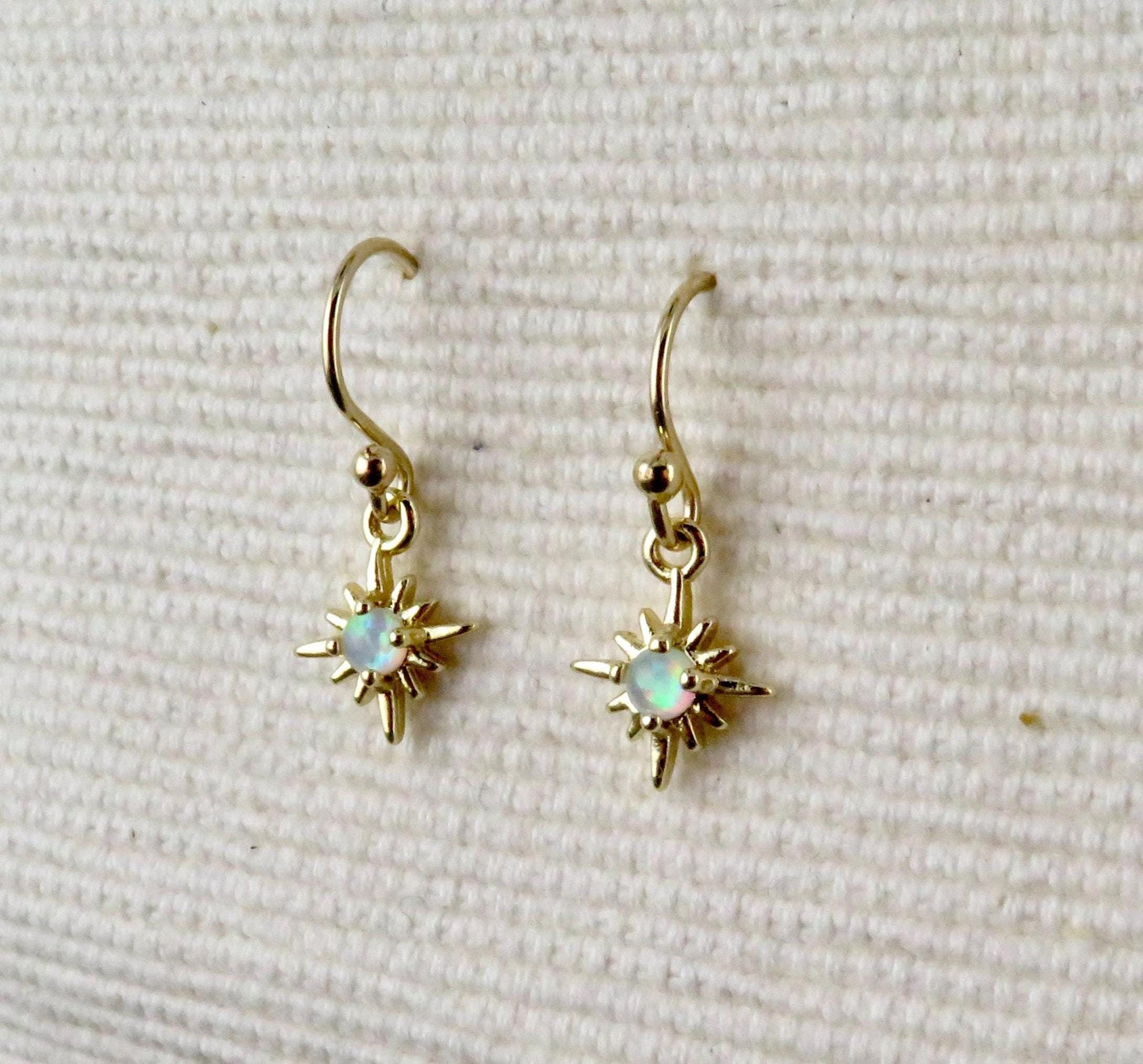 Tiny Opal Starburst Earrings