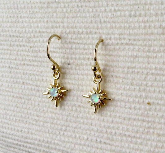 Tiny Opal Starburst Earrings