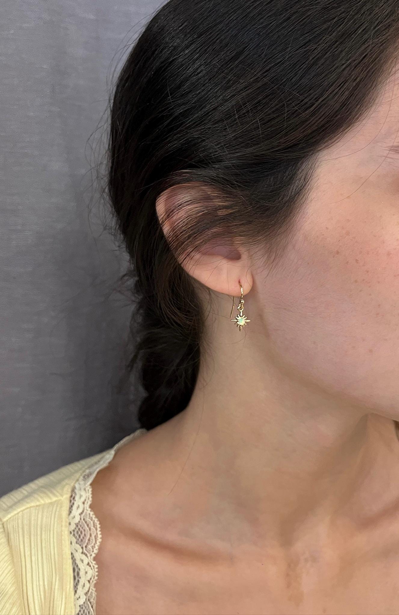 Tiny Opal Starburst Earrings
