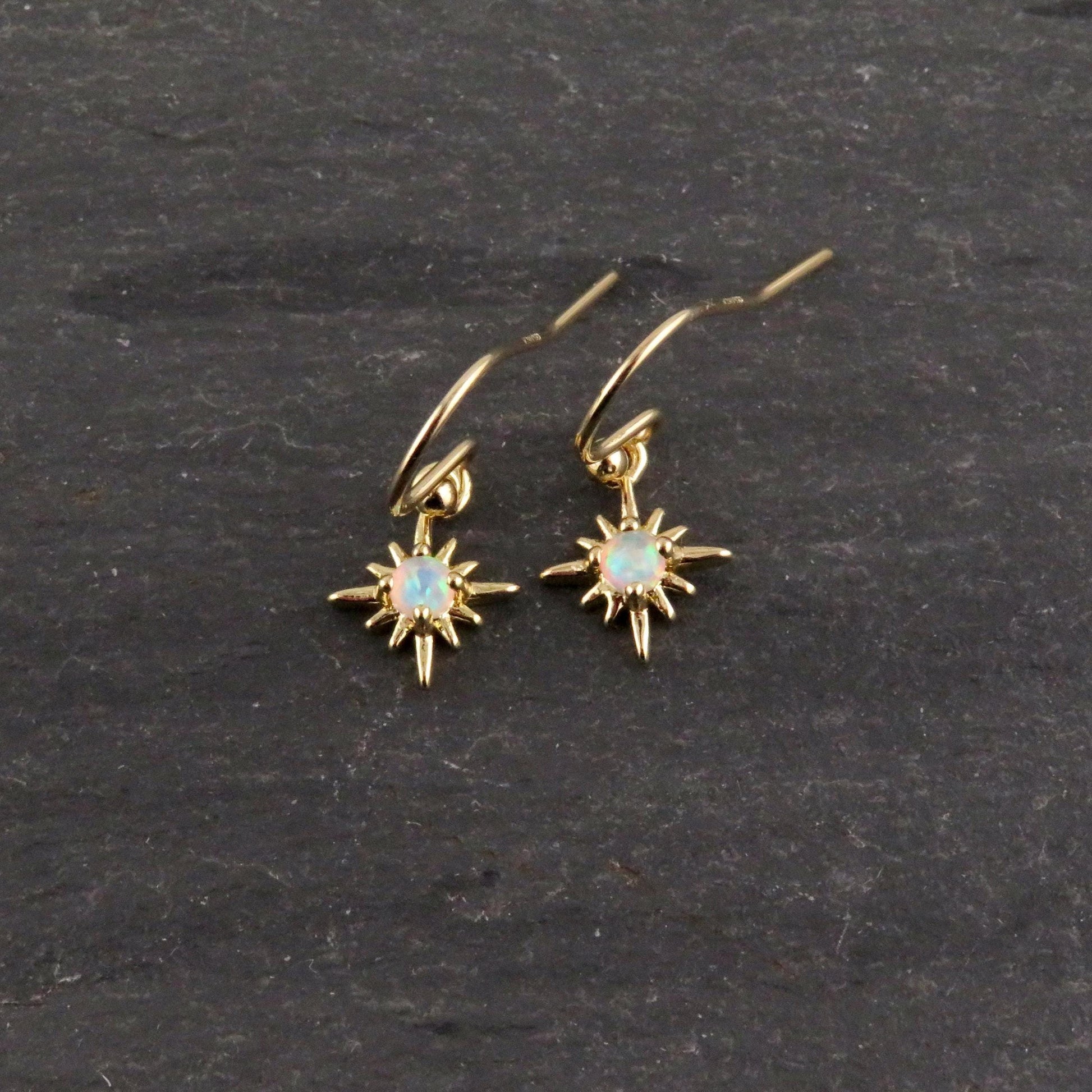 Tiny Opal Starburst Earrings
