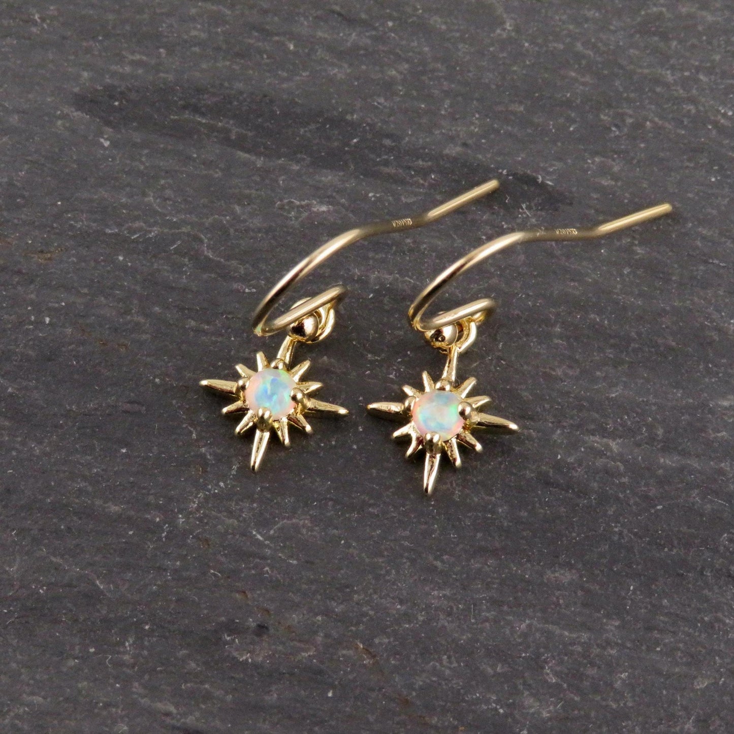 Tiny Opal Starburst Earrings