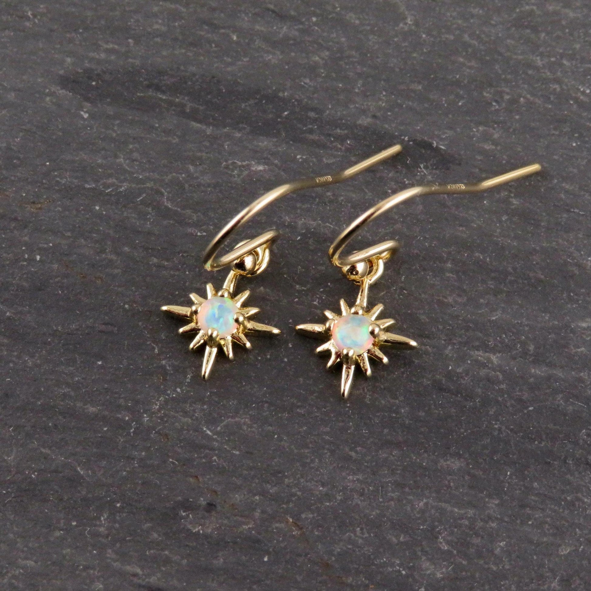 Tiny Opal Starburst Earrings