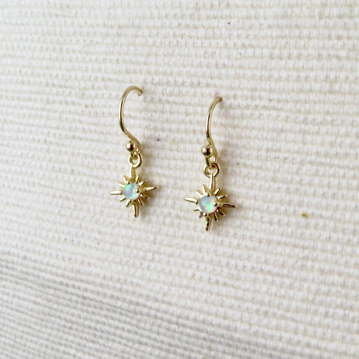 Tiny Opal Starburst Earrings