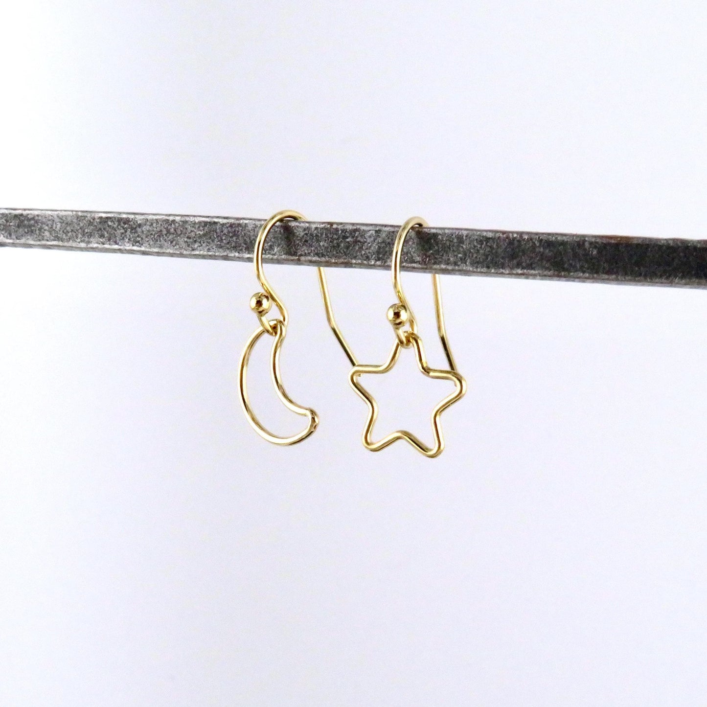Celestial Earrings | Gold Star Moon Earrings | Mismatched Earrings | Gold Celestial Earrings | Gold Filled Moon Star Earrings | Gold Earring