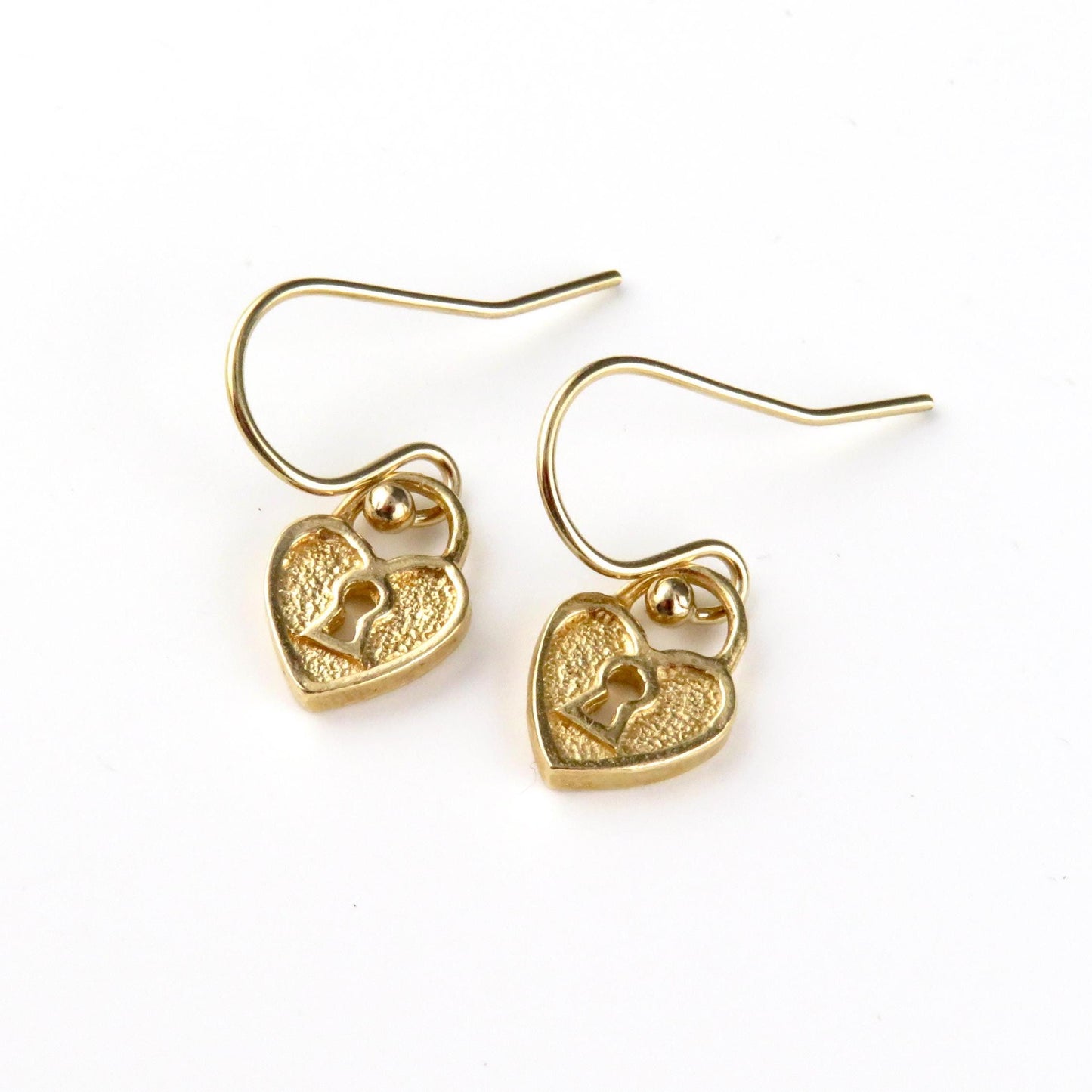 Gold Heart Lock Earrings | Heart Earrings | Gold Lock Earrings | Gold Love Lock Earrings | Gold Heart Padlock Earrings | Gold Heart Locks