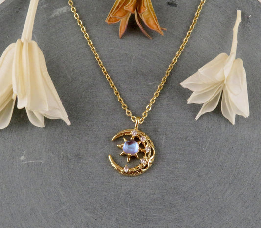 Opalescent Moon Necklaces