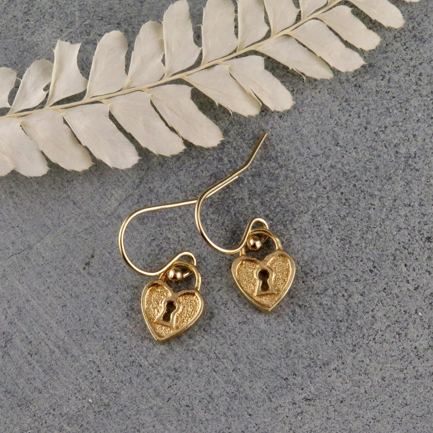 Gold Heart Lock Earrings | Heart Earrings | Gold Lock Earrings | Gold Love Lock Earrings | Gold Heart Padlock Earrings | Gold Heart Locks
