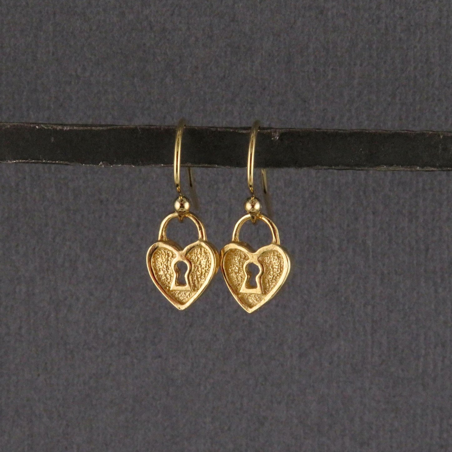 Gold Heart Lock Earrings | Heart Earrings | Gold Lock Earrings | Gold Love Lock Earrings | Gold Heart Padlock Earrings | Gold Heart Locks