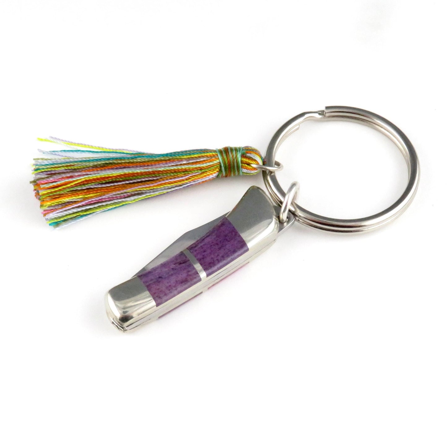 Purple Bone Knife Keyring