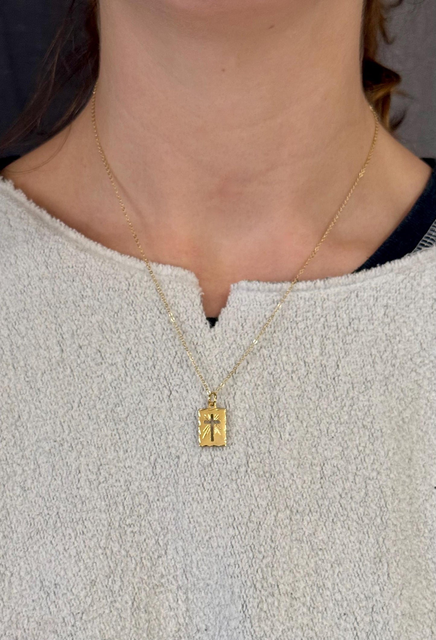Cutout Cross Medallion Necklace