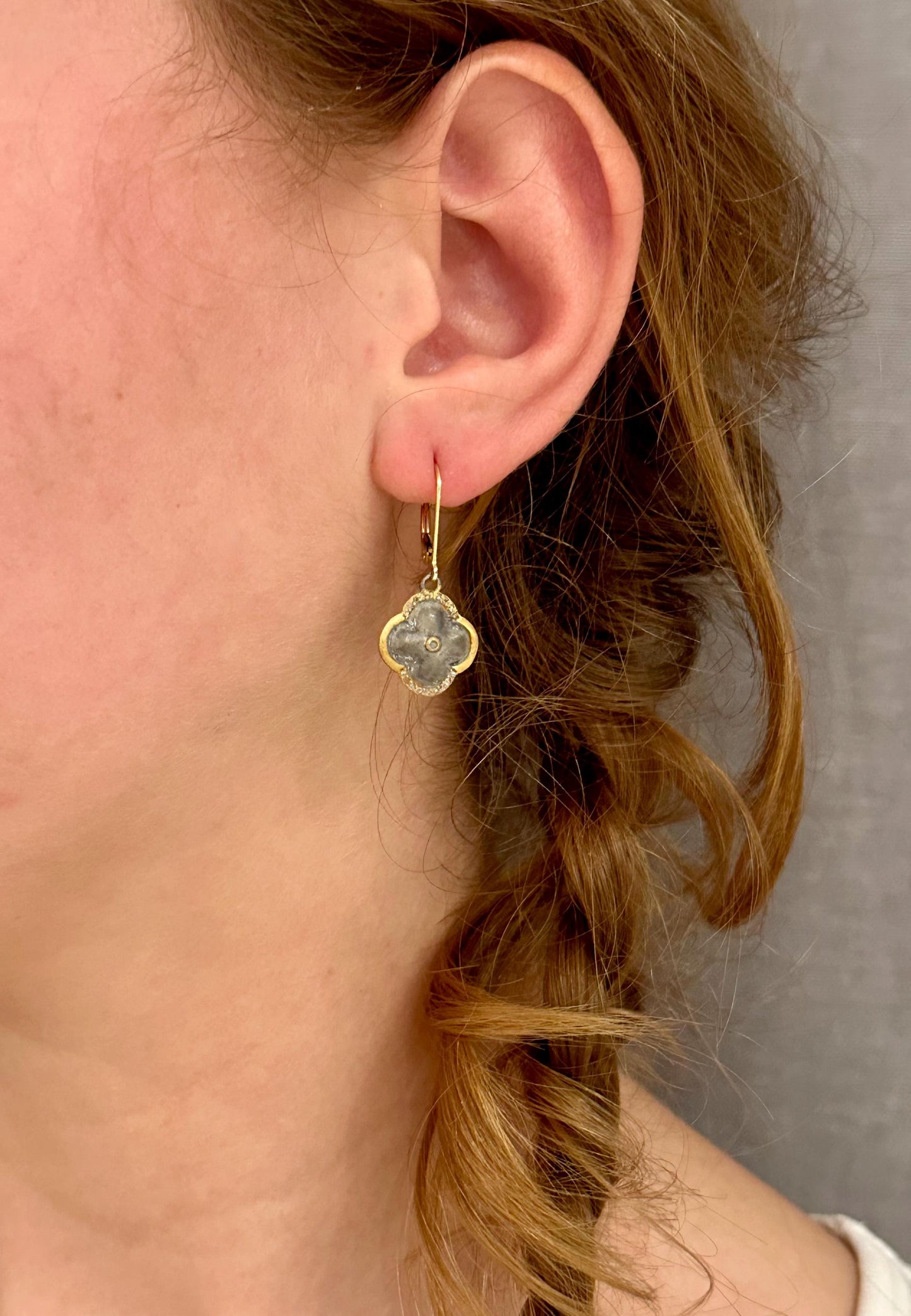 Mixed Metal Artisan Earrings | Silver Gold Earrings | Two Tone Earrings | Mixed Elements Earrings | Sterling Geometric Earrings