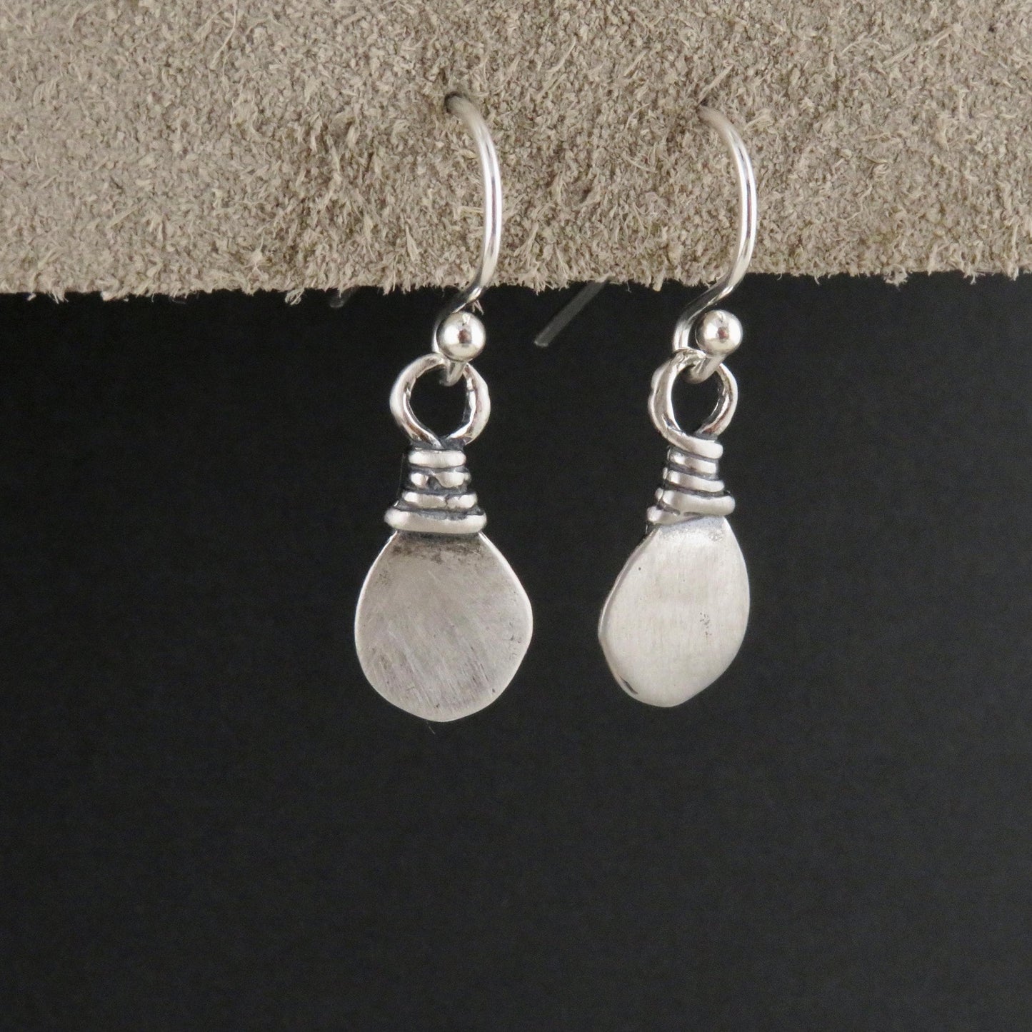 Simple Sterling Earrings | Tribal Silver Earrings | Natural Silver Earrings | Sterling Geometric Earrings | Silver Teardrop Earrings