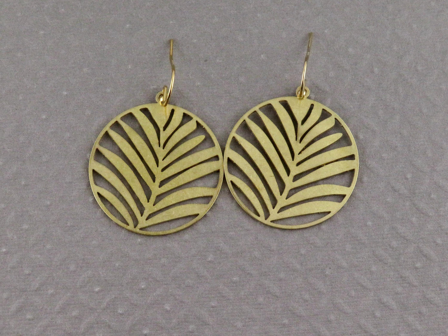 Gold Leaf Earrings | Lightweight Gold Earrings | Gold Laser Cut Palm Leaf Earrings | Gold Palm Leaves Earrings | Open Nature Earrings