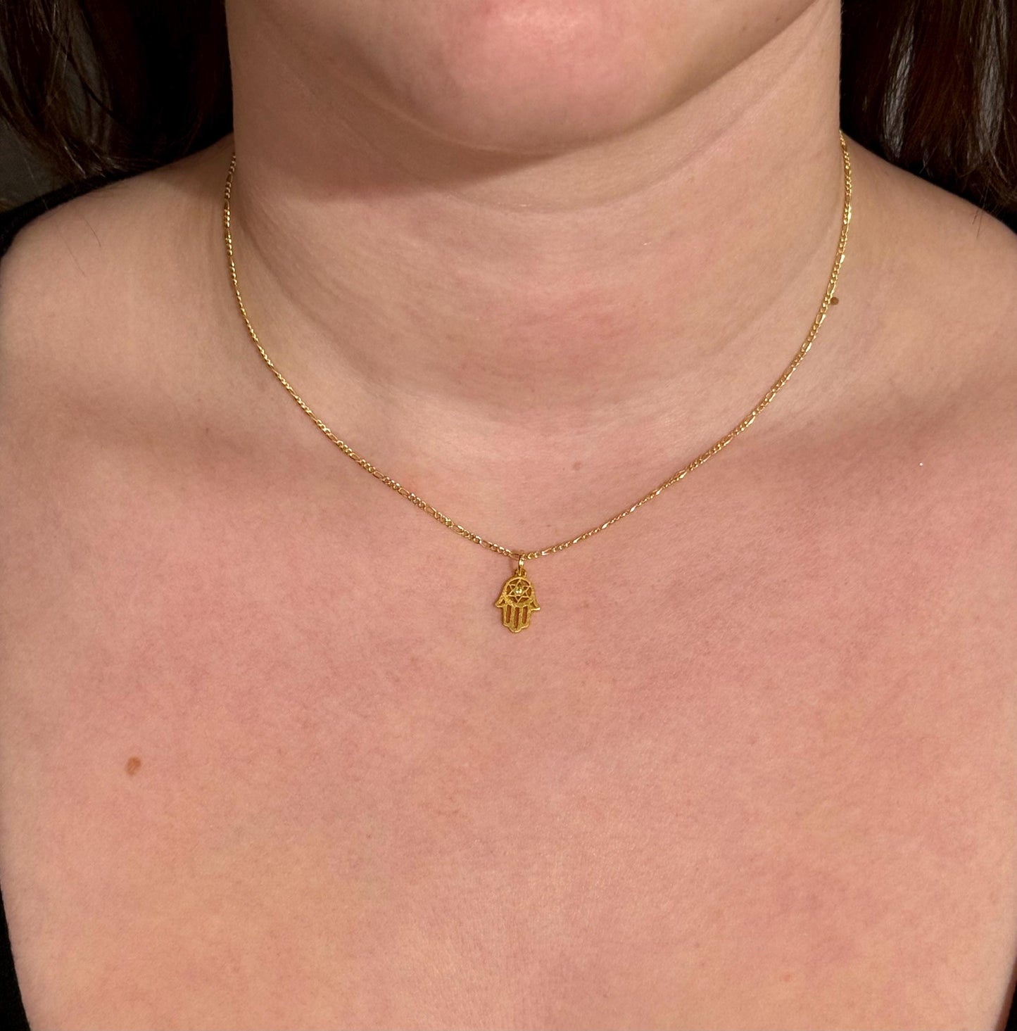 Gold Hamsa Necklace | Star David Pendant | Gold Filled Hamsa Hand | Gold Hamsa Jewish Star Necklace
