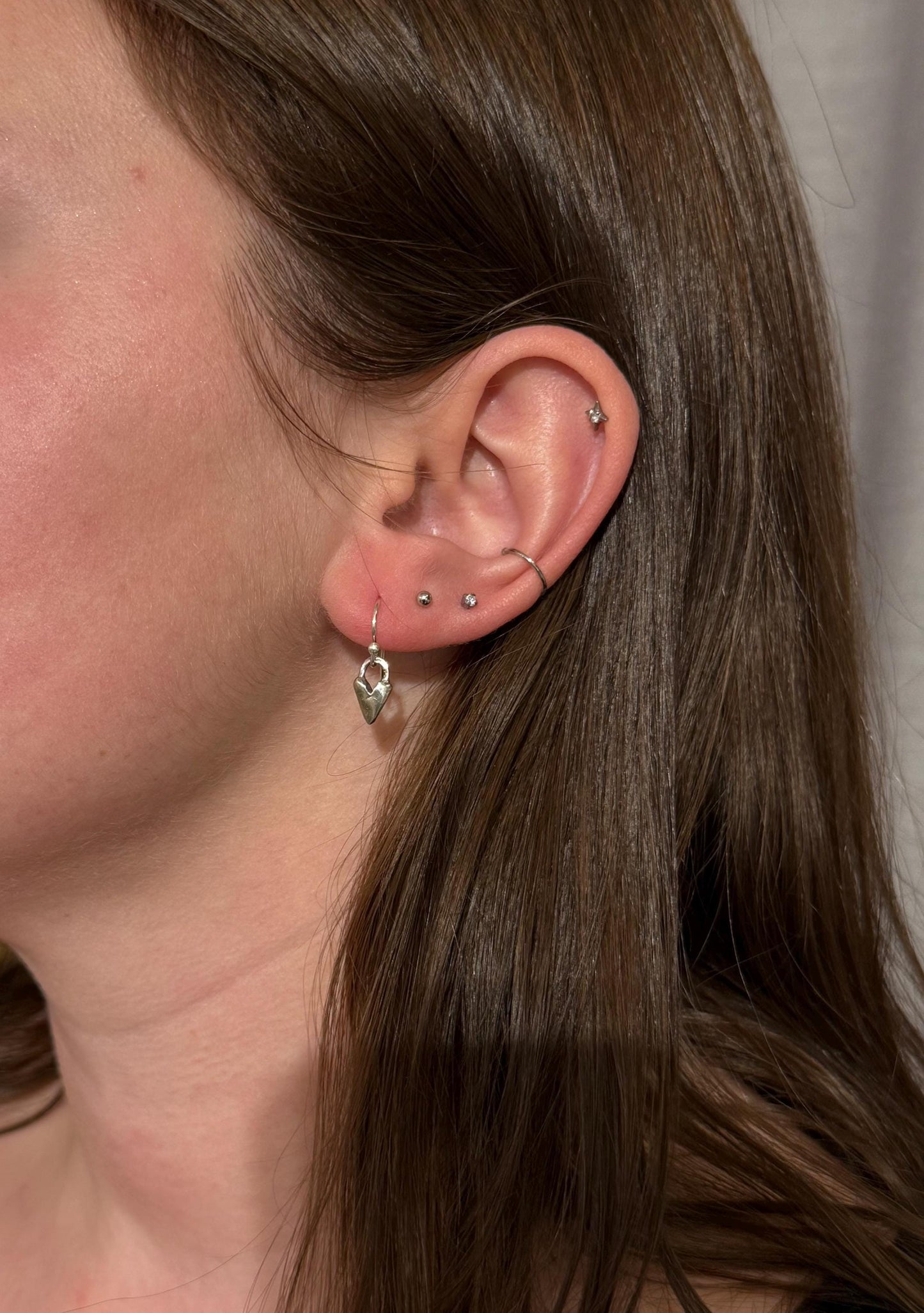 Silver Heart Earrings | Hammered Heart Earrings | Minimal Sterling Hearts | Small Heart Earrings