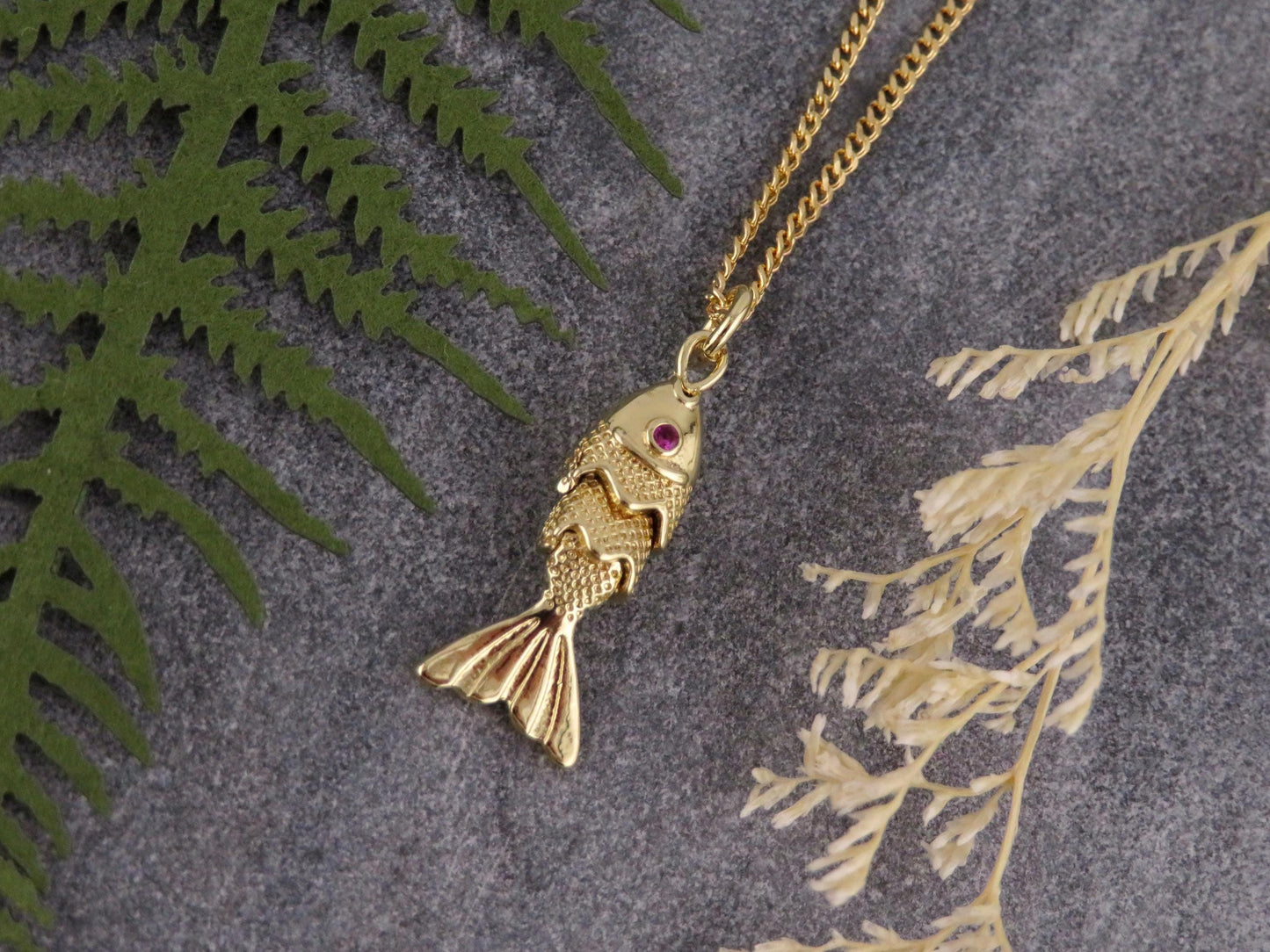 Gold Fish Earrings | Articulated Fish Pendants | Sea Life Earrings | Mini Gold Fish Earrings